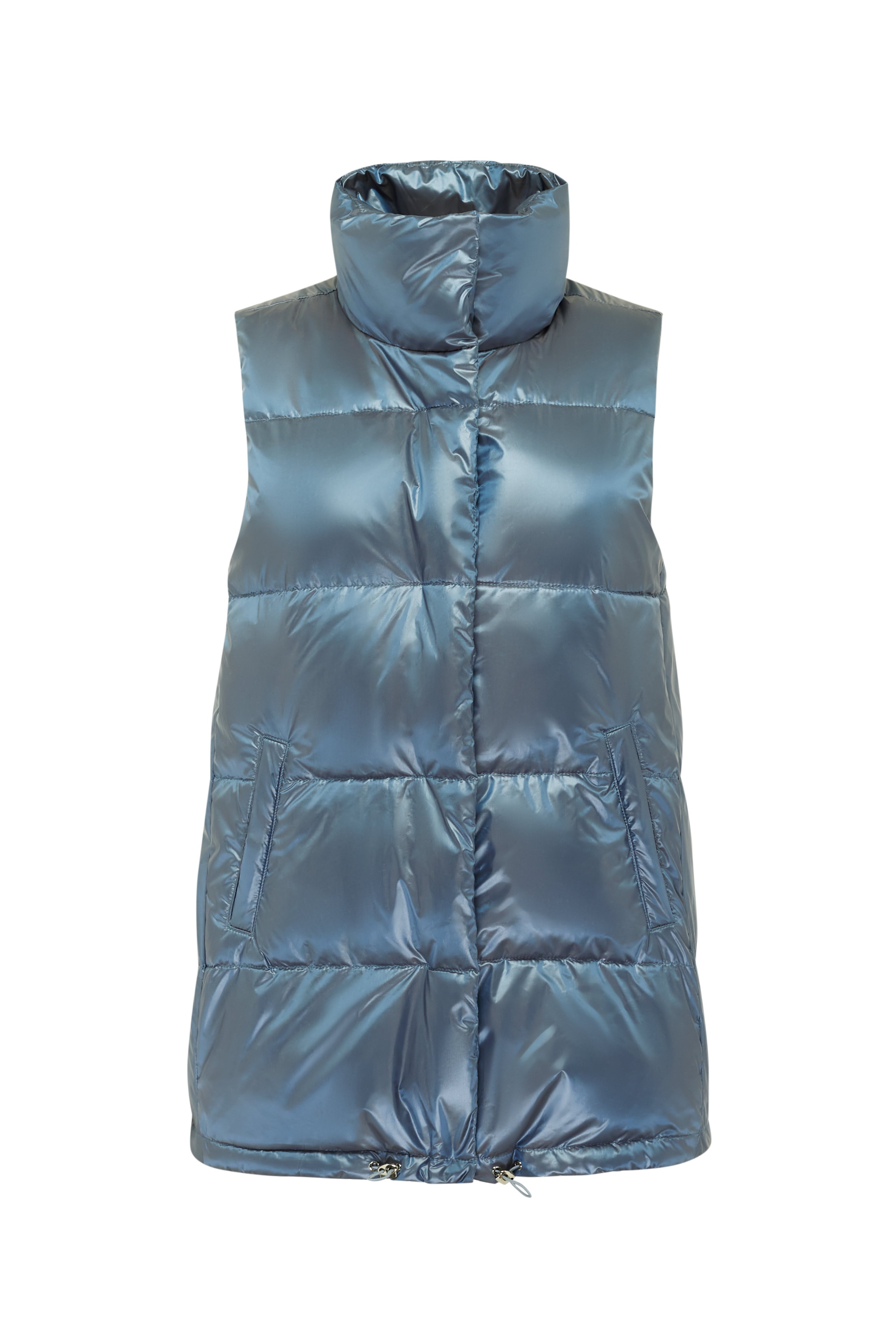 Down and feather filled vest in light blue, Grey-Blue — photo 7