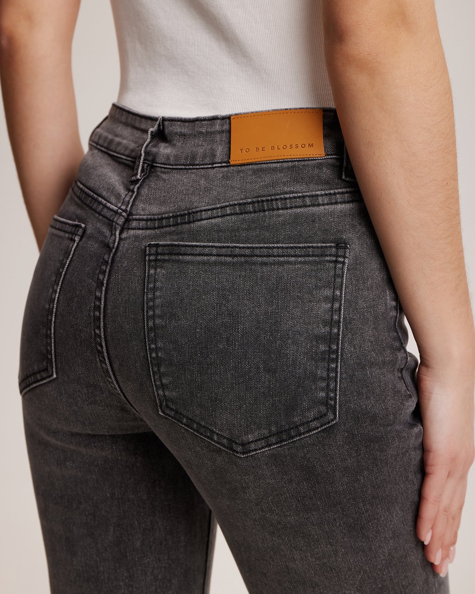 Jeans with topstitching, Grey — photo 6
