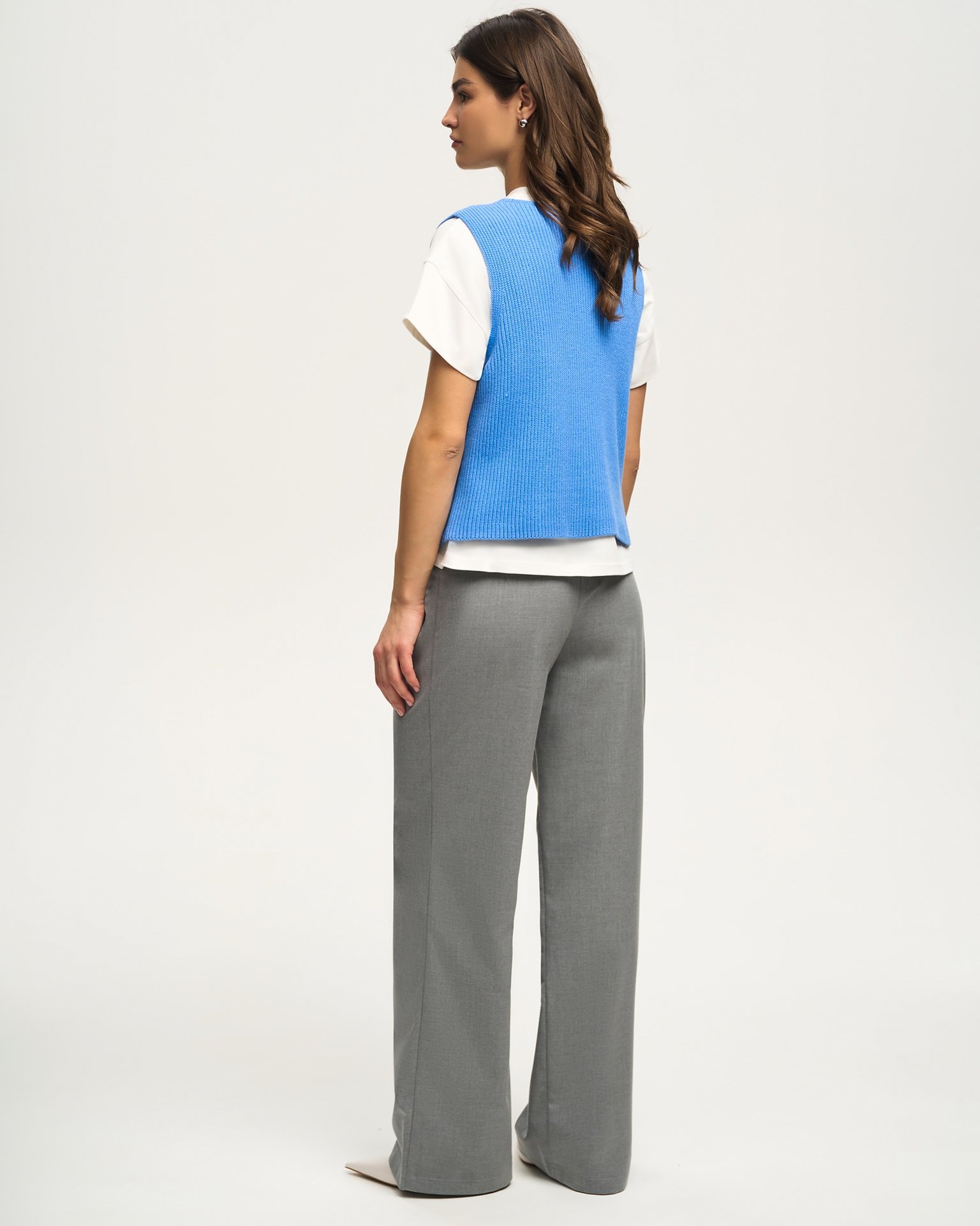 Knitted waistcoat, Light blue — photo 3