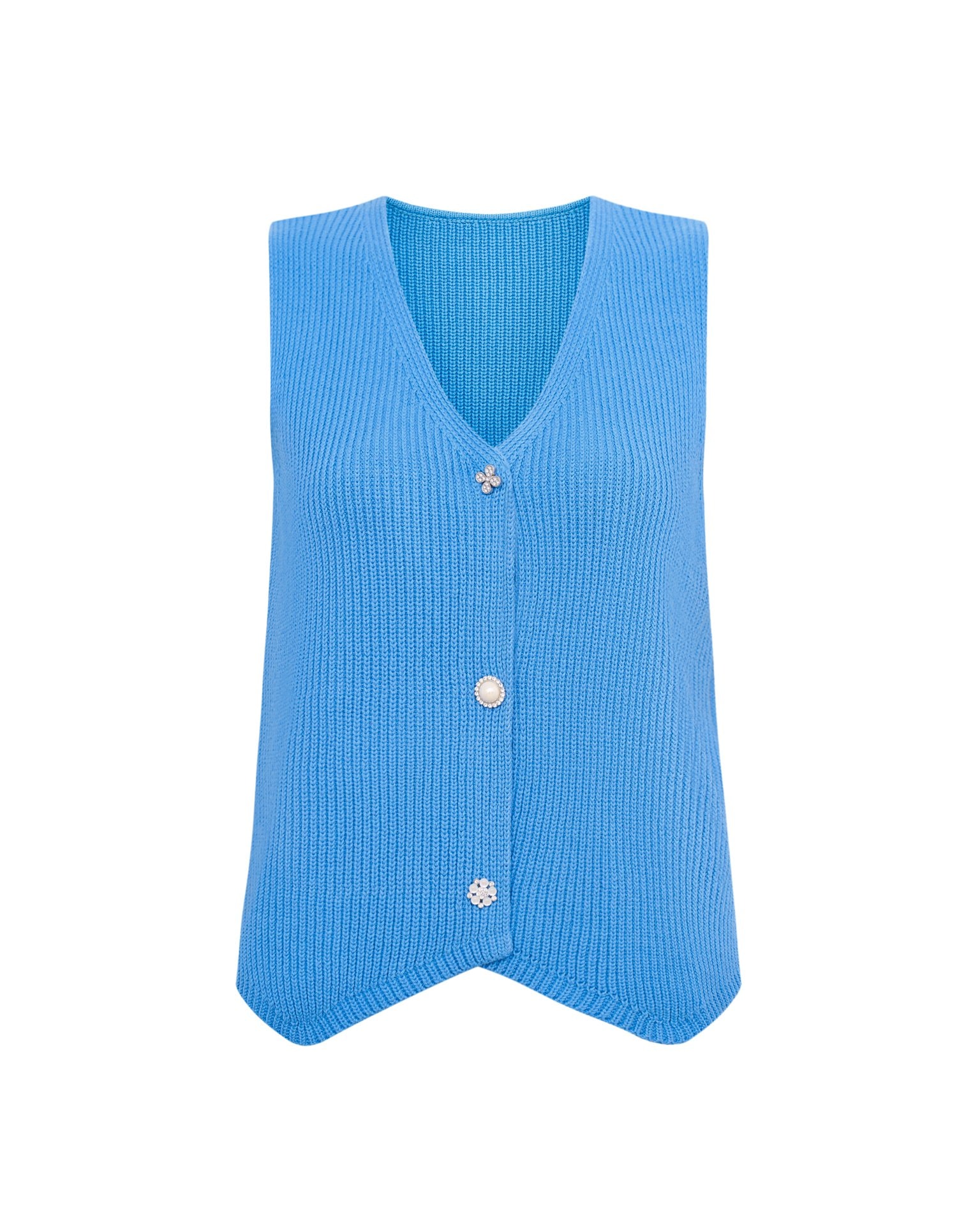 Knitted waistcoat, Light blue — photo 7