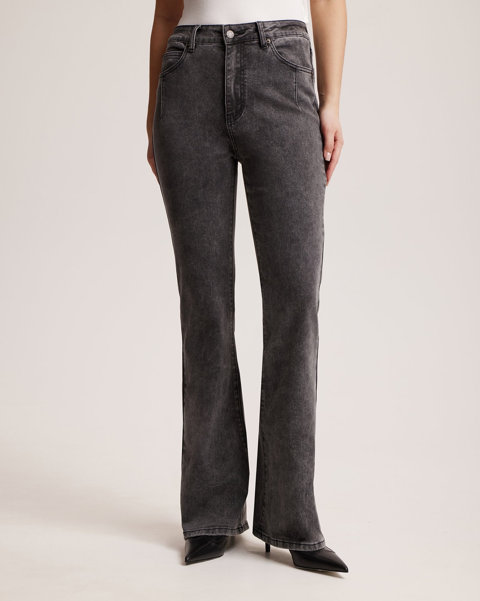 Jeans with topstitching, Grey — photo 4
