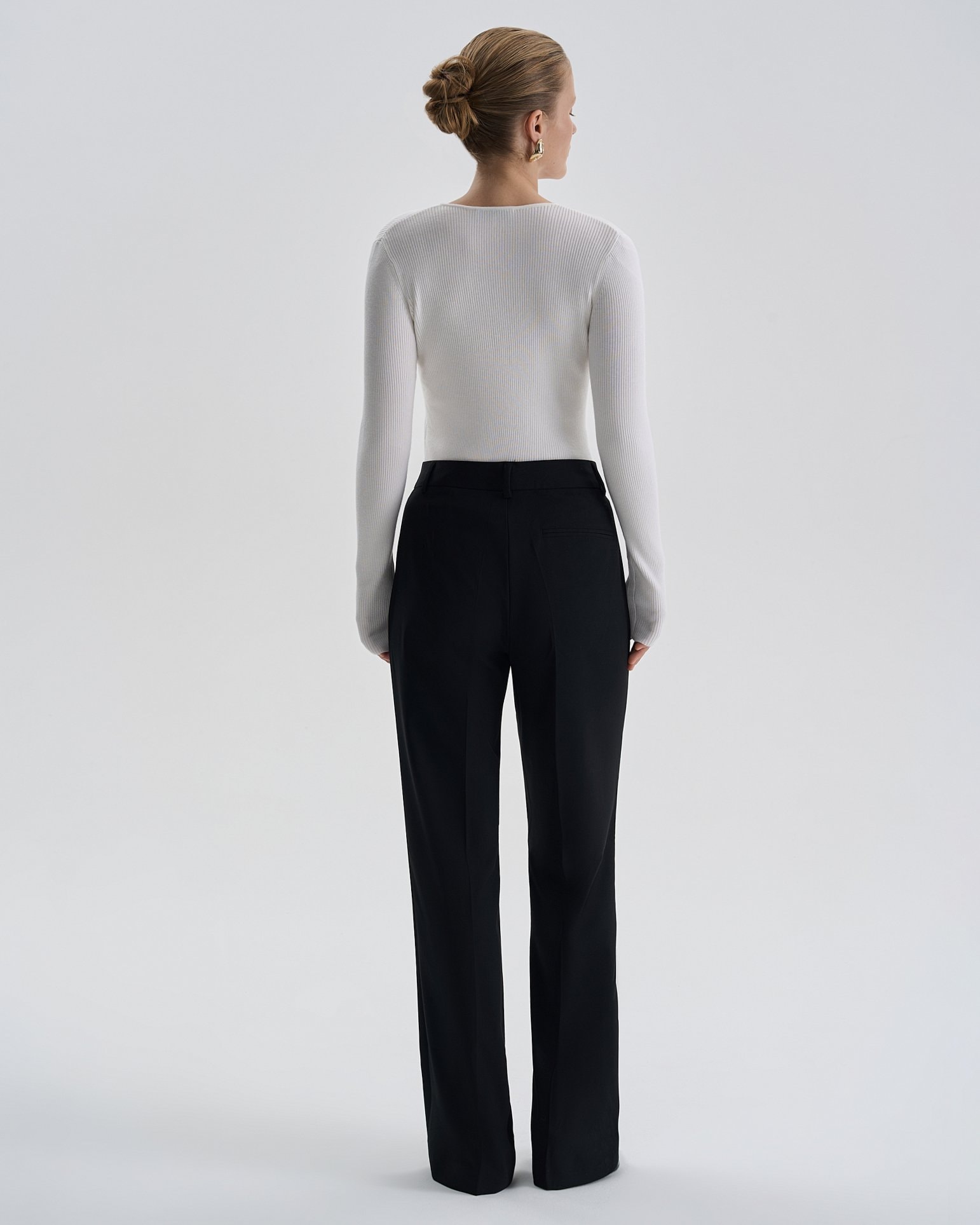 Trousers with pleats, Black — photo 3