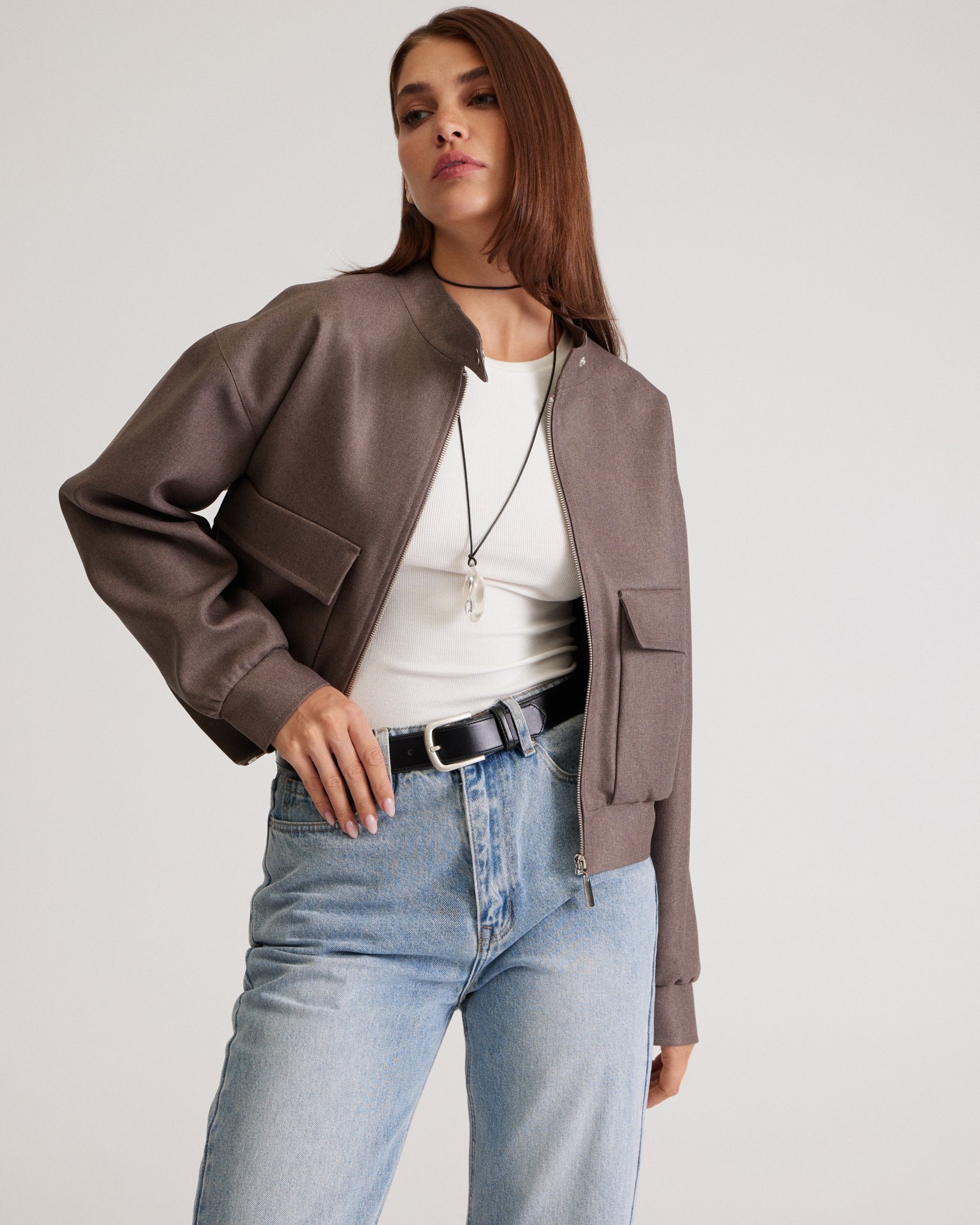 Oversized bomber, Brown