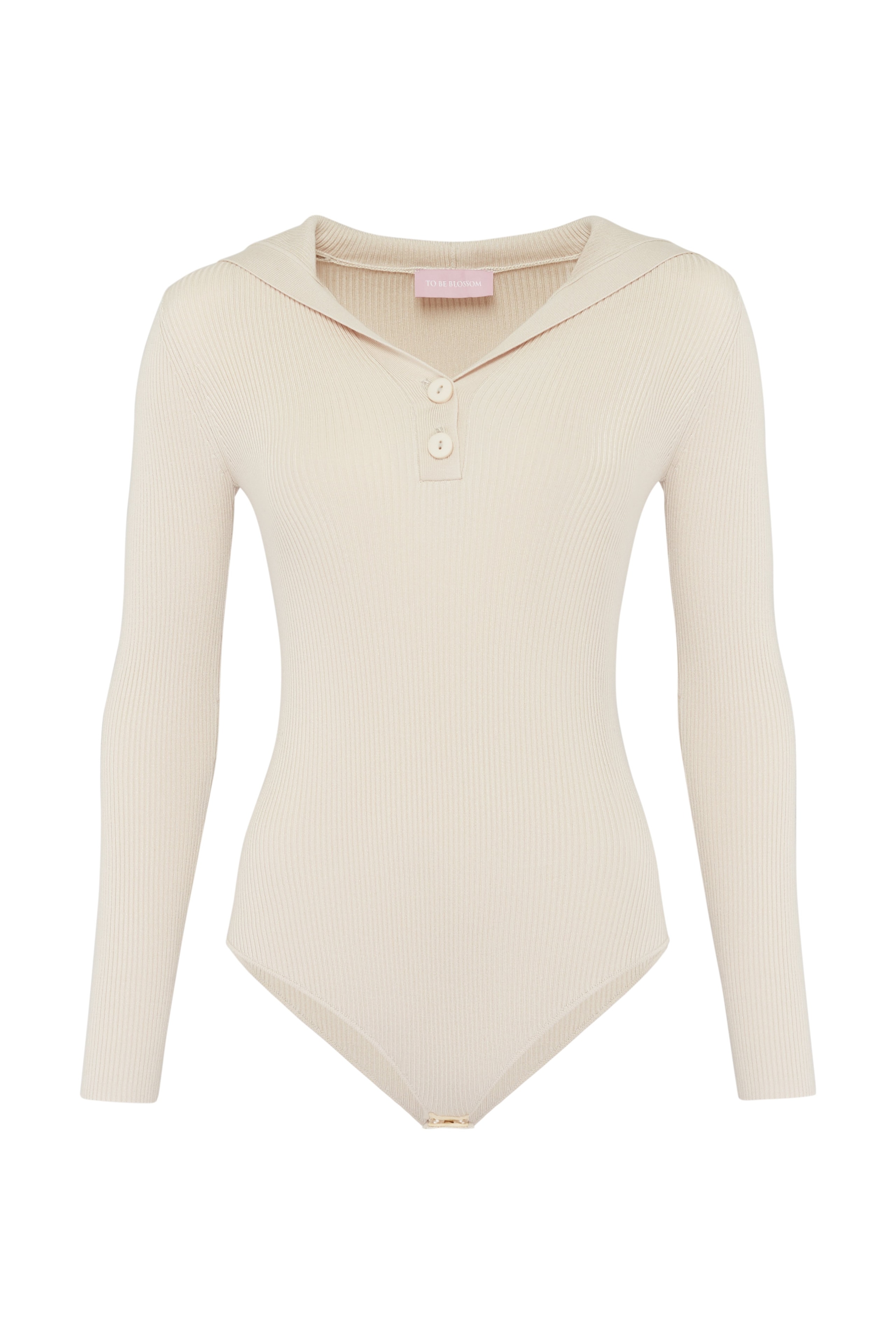 Bodysuit with hood in beige, Beige