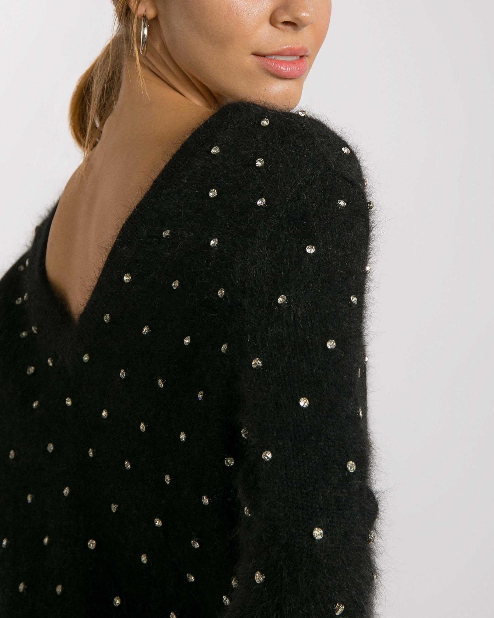 Jumper with a low-cut back, Black — photo 2