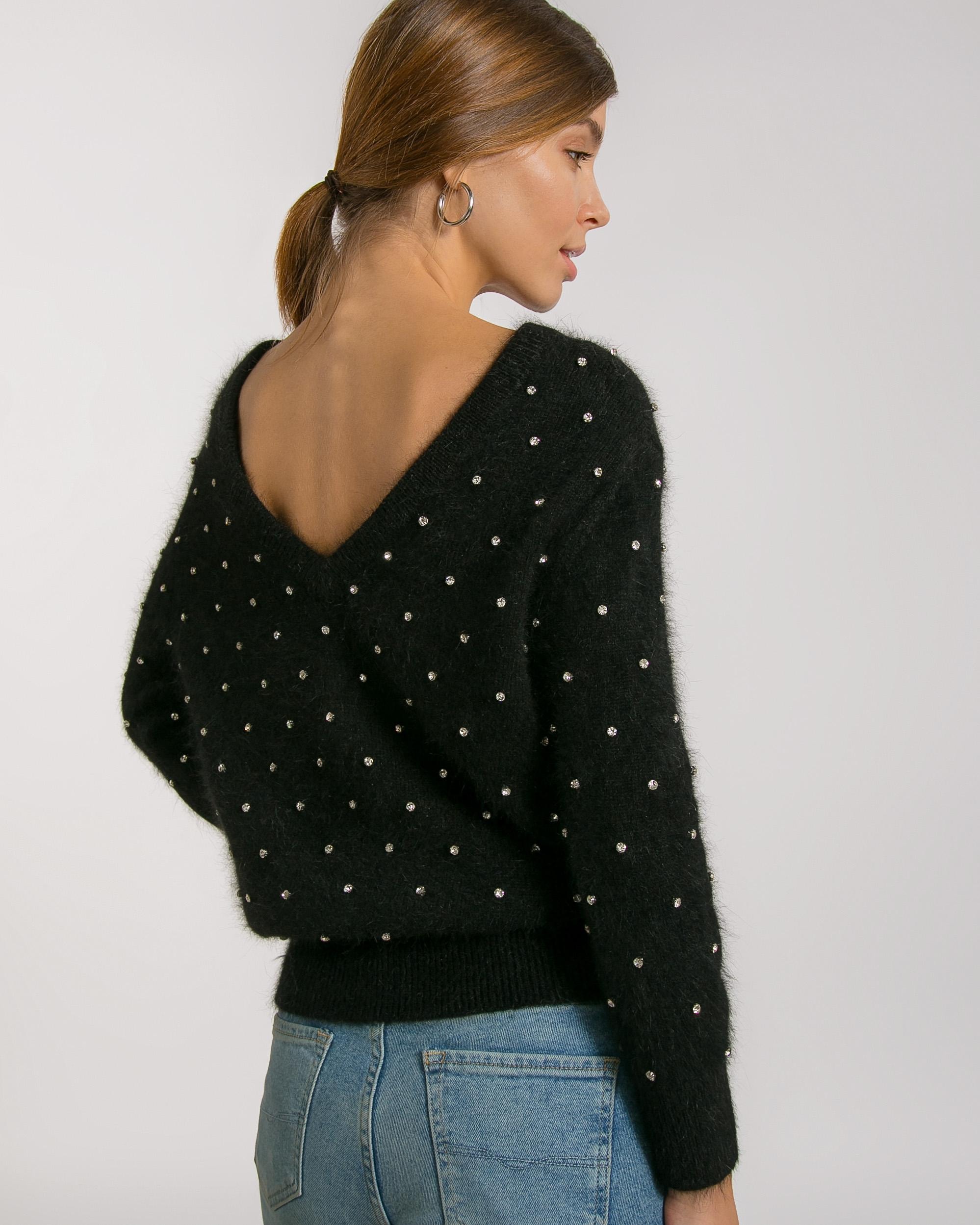 Jumper with a low-cut back, Black — photo 5