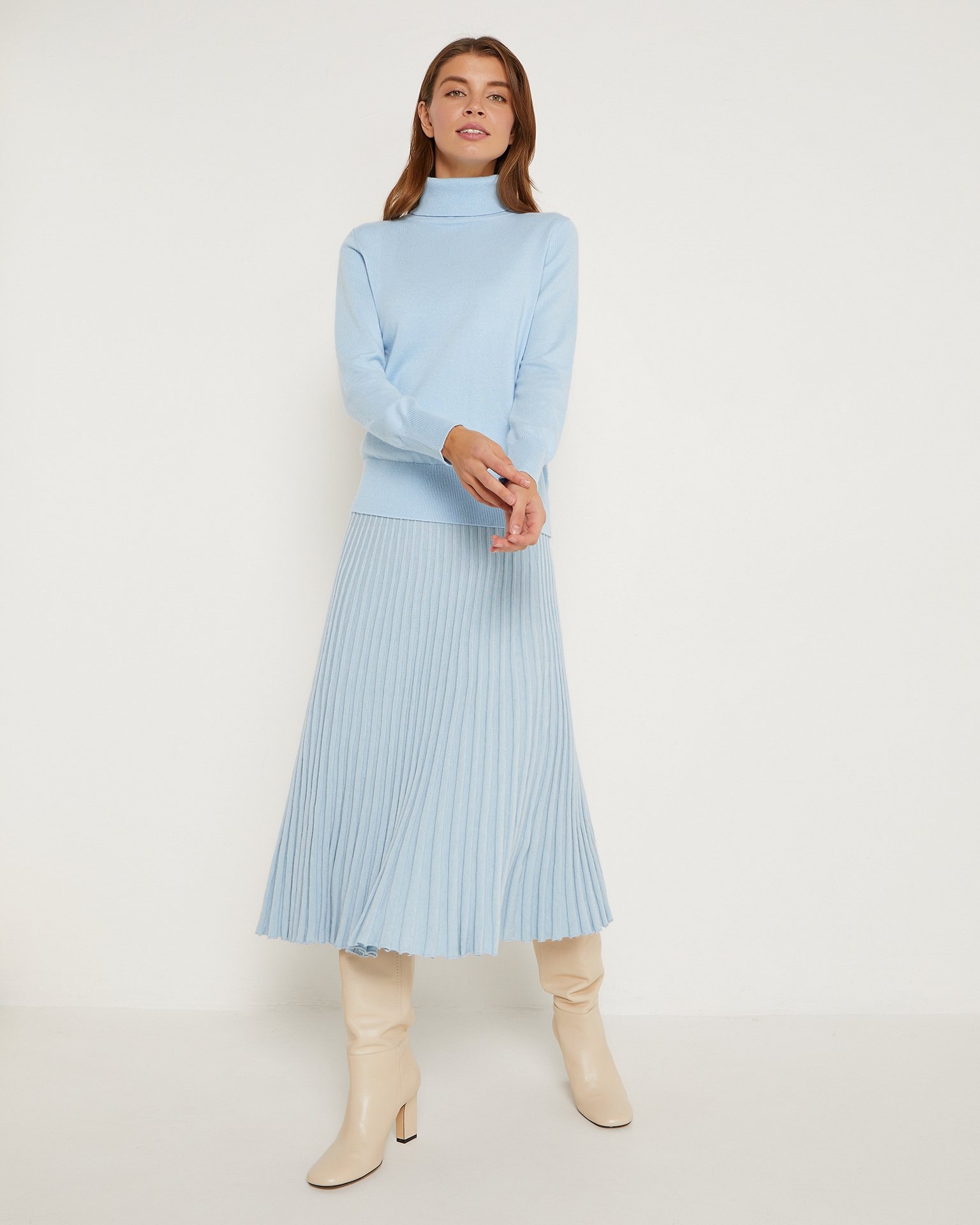 Light blue turtleneck, Sky Blue