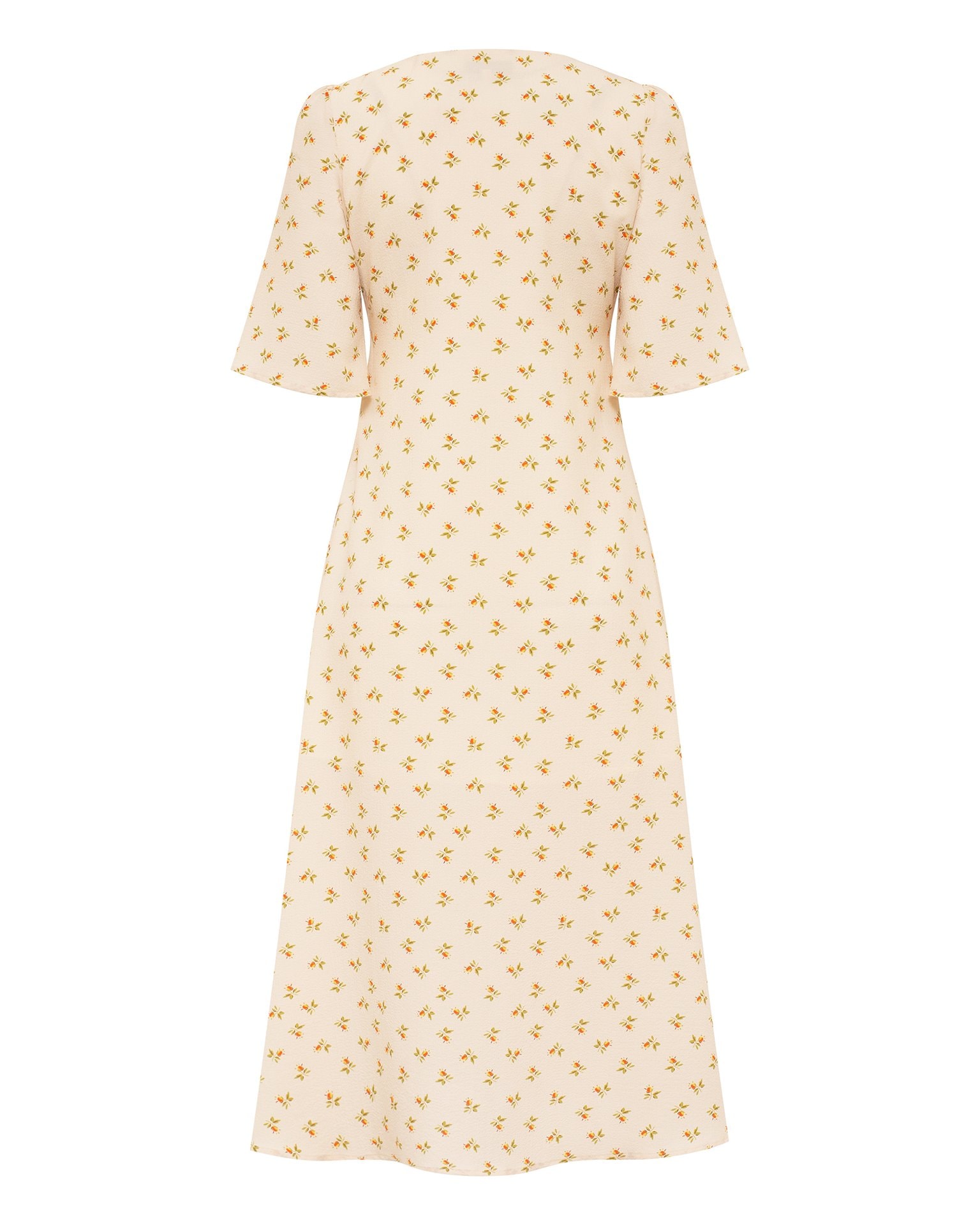 Dress with a V-neck, Light Beige — photo 8