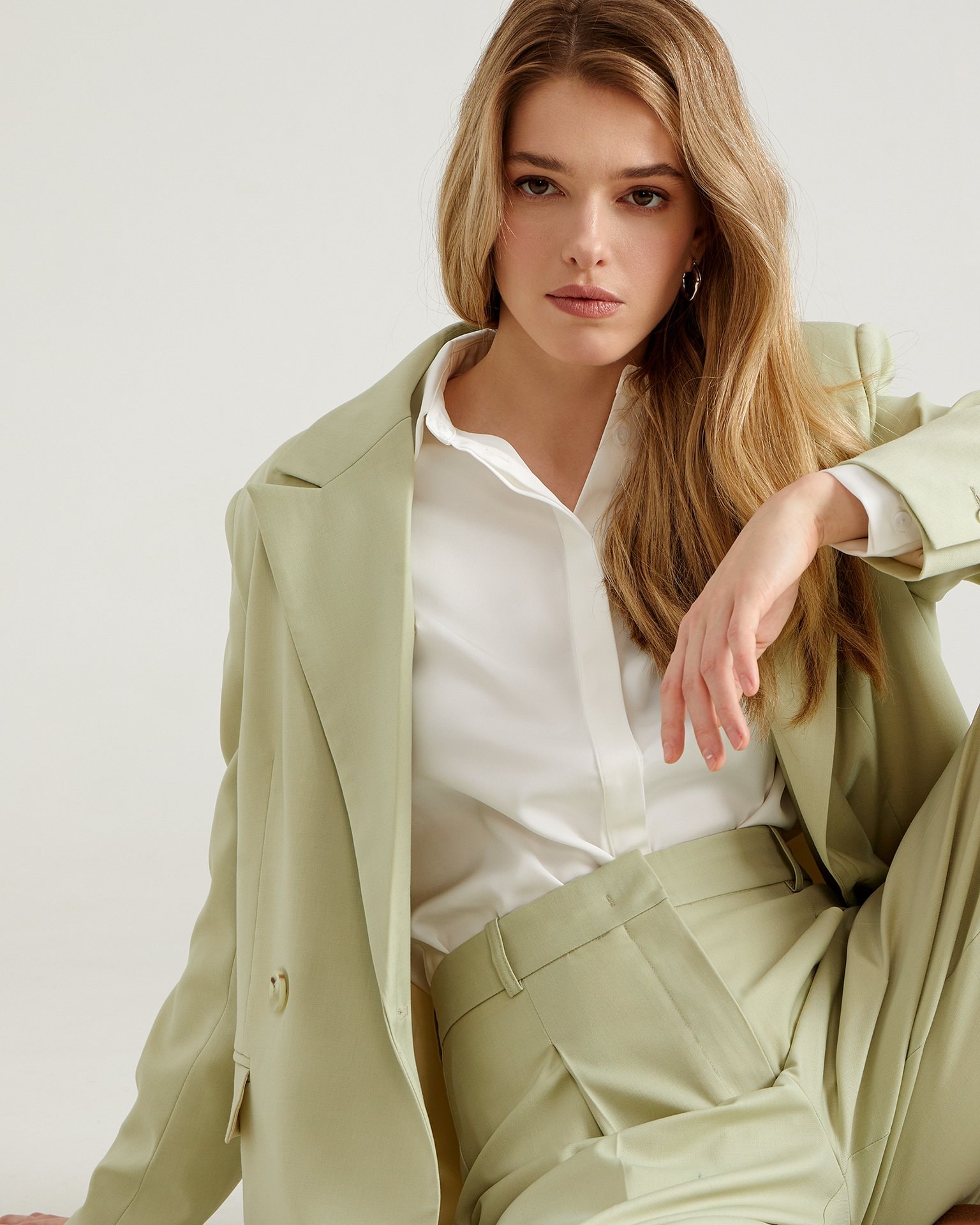 Longline Blazer, Mint — photo 5