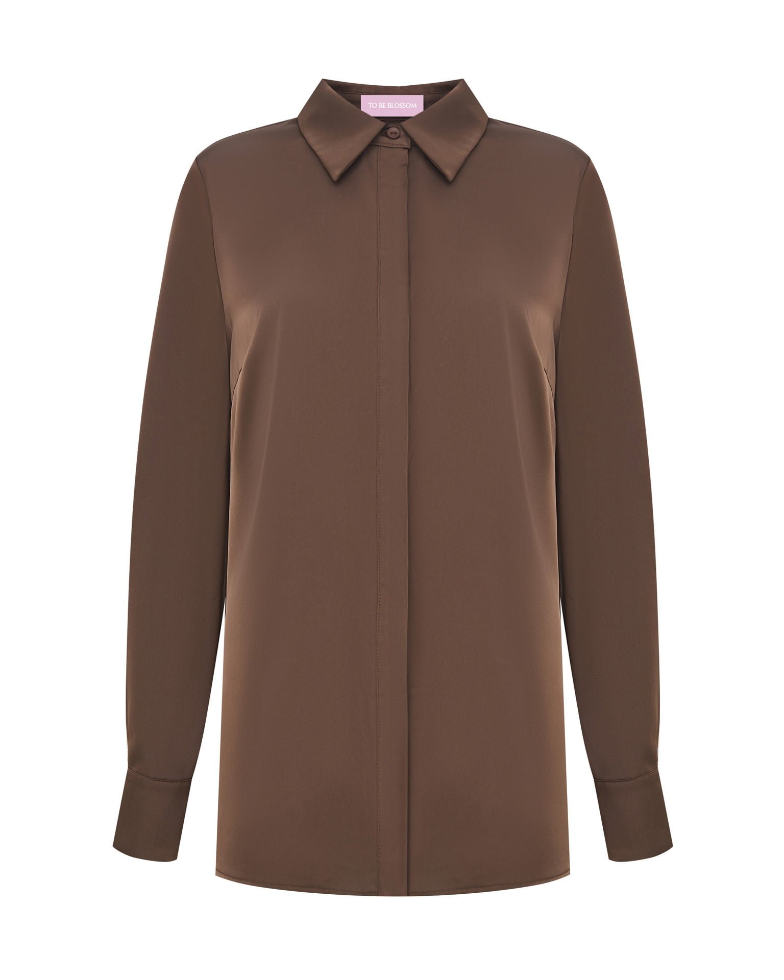Satin shirt, Brown — photo 8