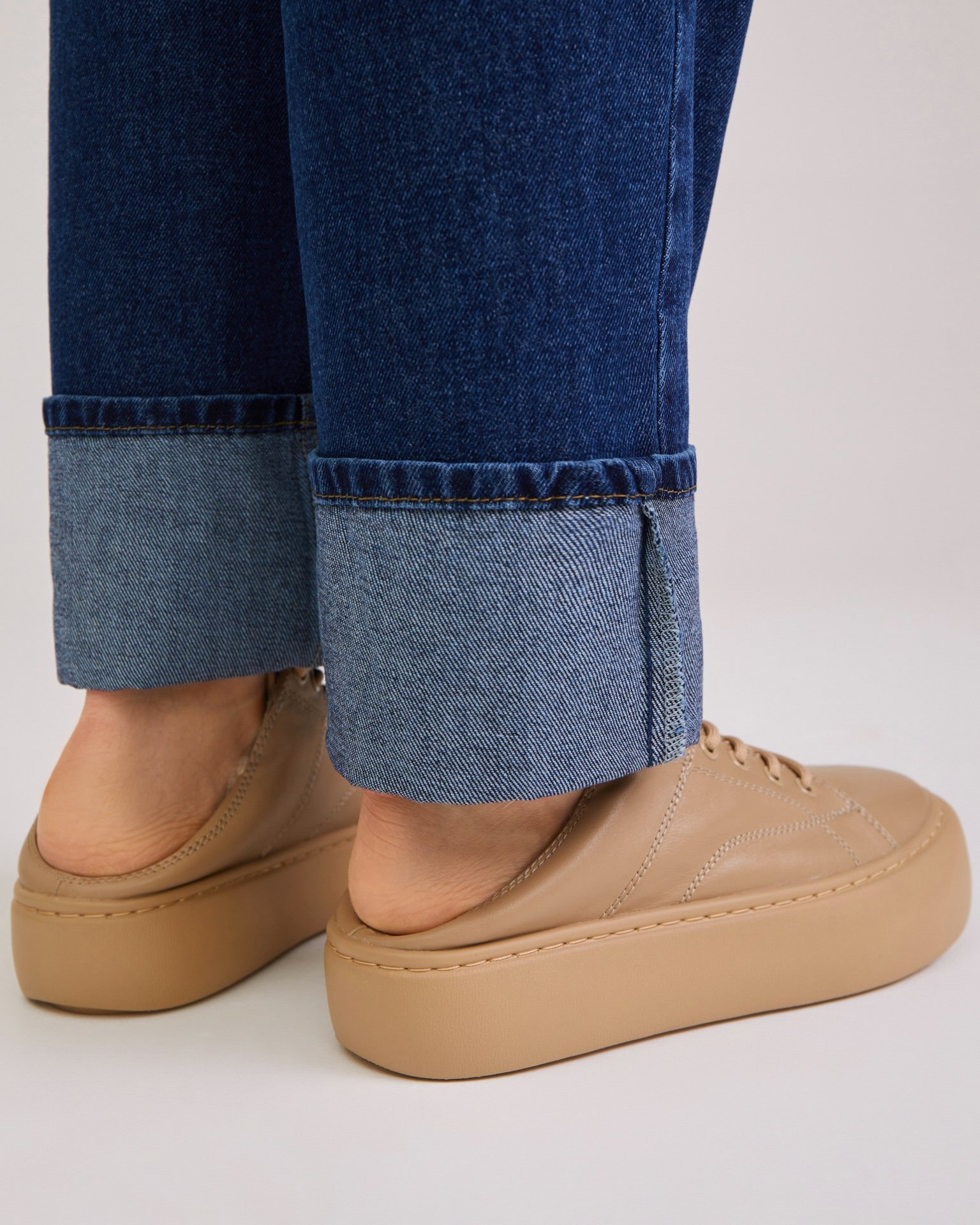 Suede sneakers with fur, Beige — photo 5