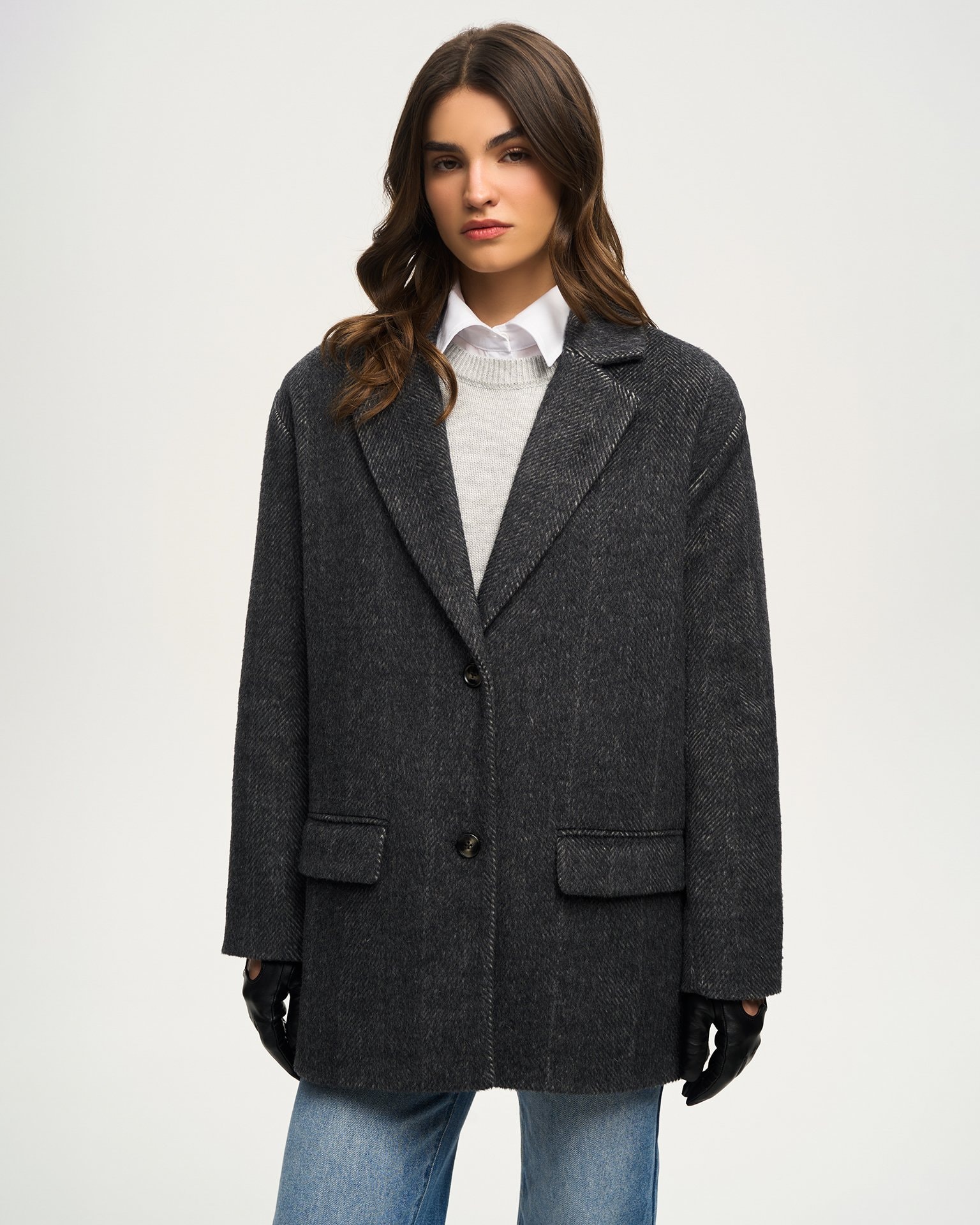 Wool blazer coat, Dark Grey — photo 5