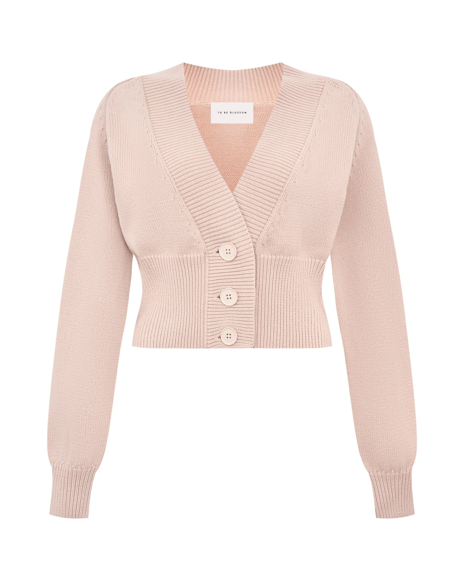 Cardigan with V-neck, Beige