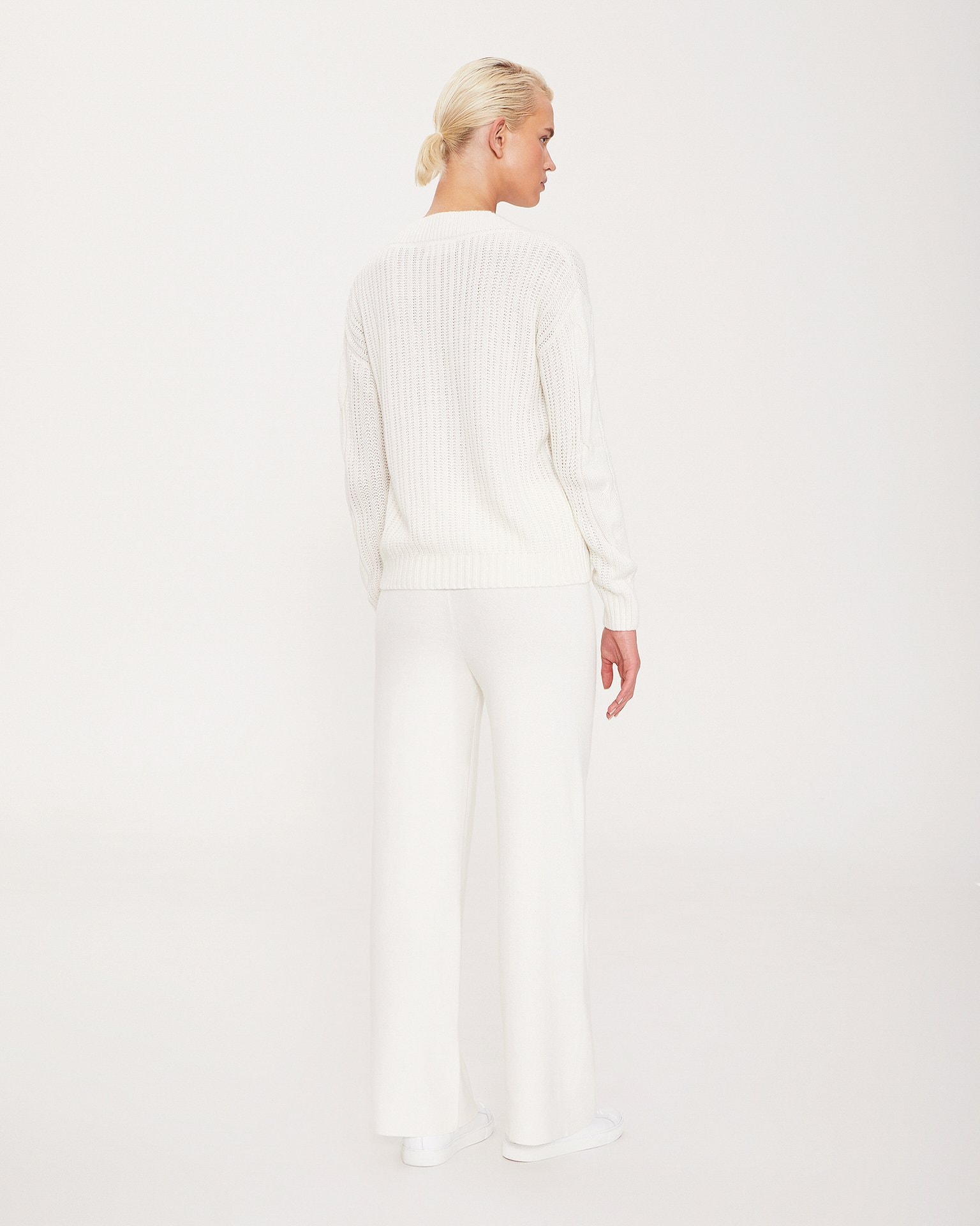 Suit with wide-leg trousers, White — photo 3