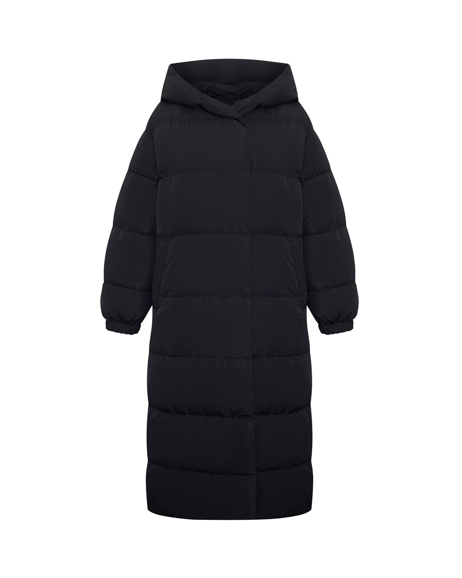 Black Down Jacket with Rivets, Black — photo 7