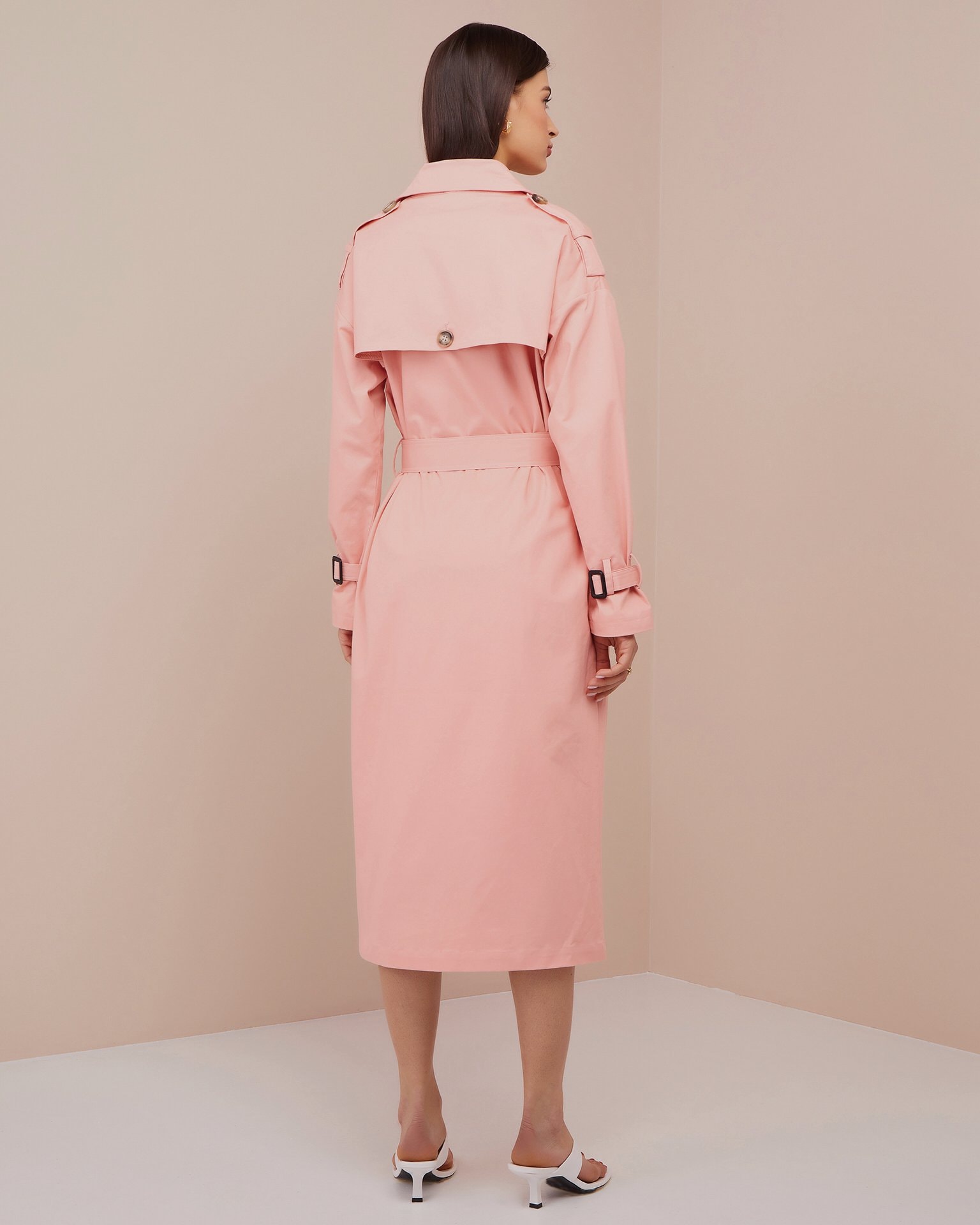 Trench coat in a peach hue, Pink — photo 3