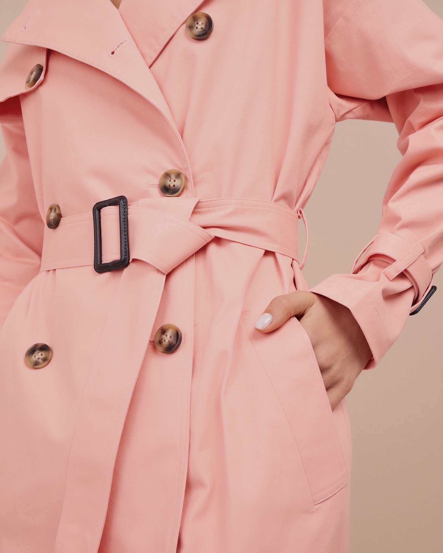 Trench coat in a peach hue, Pink — photo 5