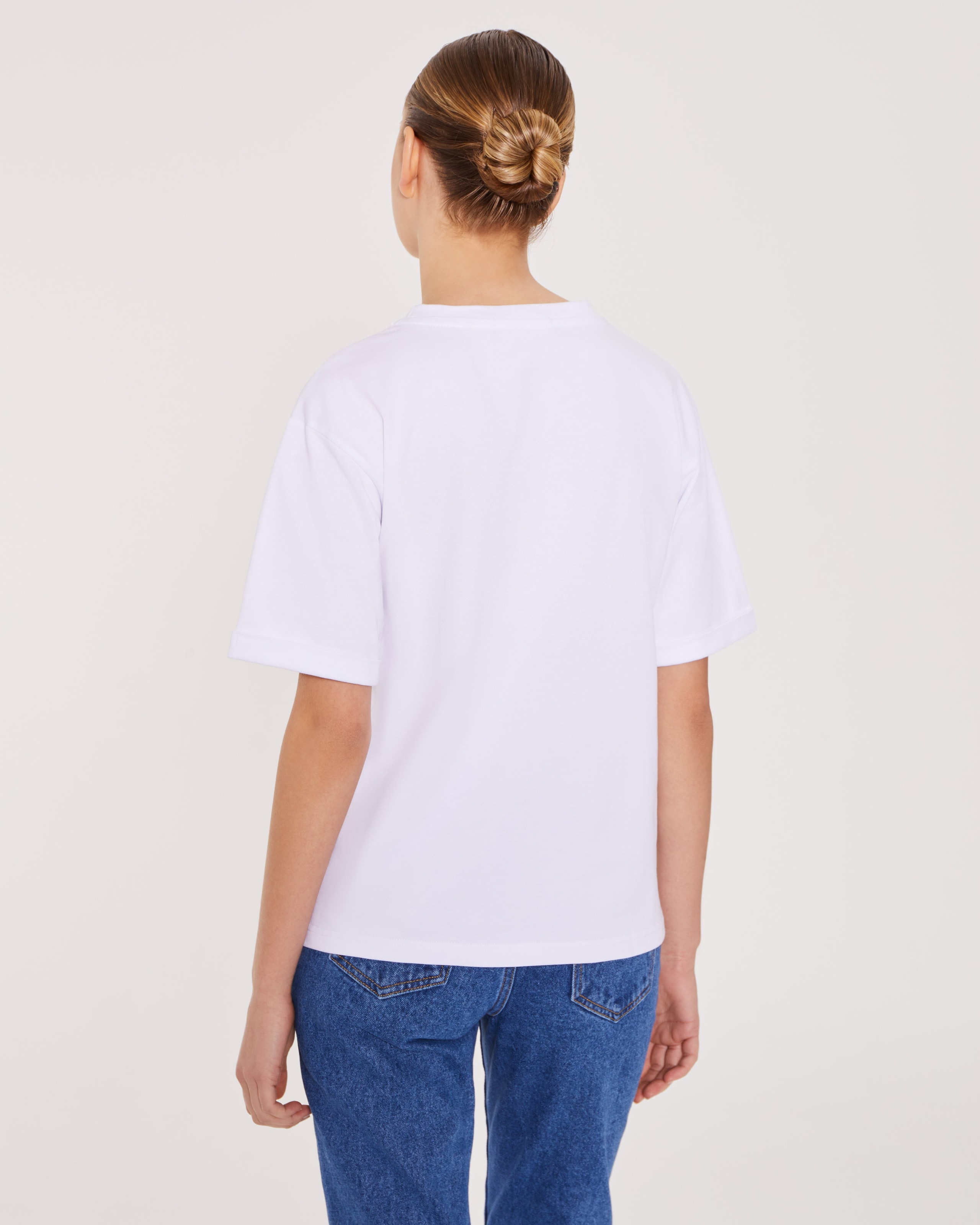 White t-shirt with embroidery, White — photo 4