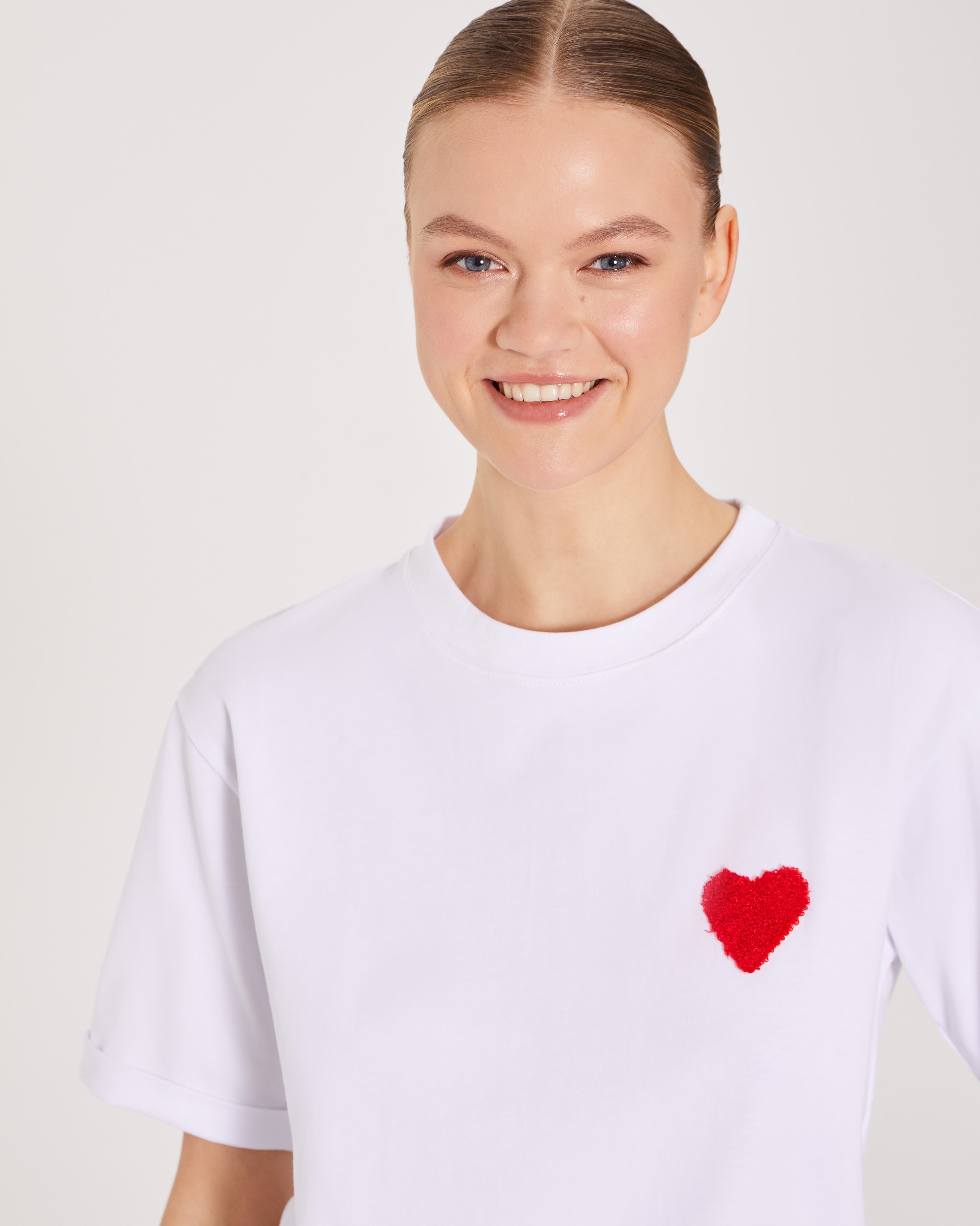 White t-shirt with embroidery, White — photo 3
