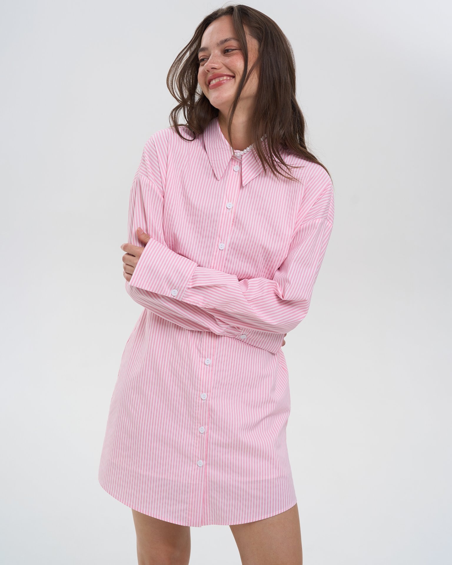 Shirt Dress, Pink — photo 4