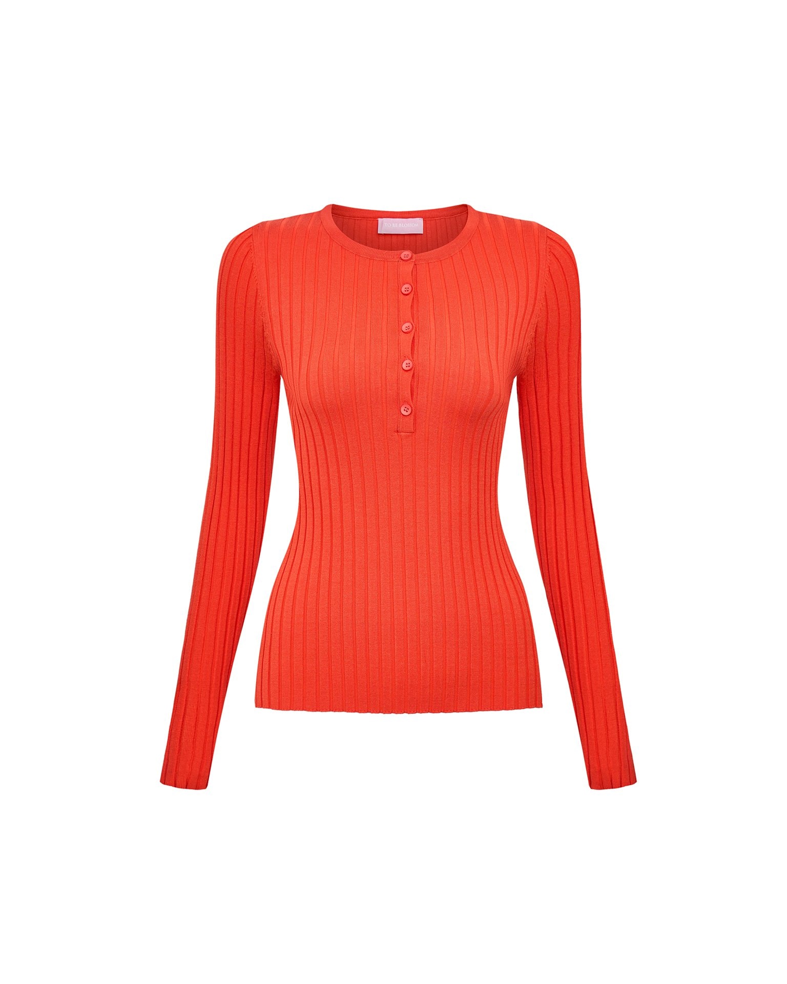 A ribbed-knit jumper, Coral — photo 7