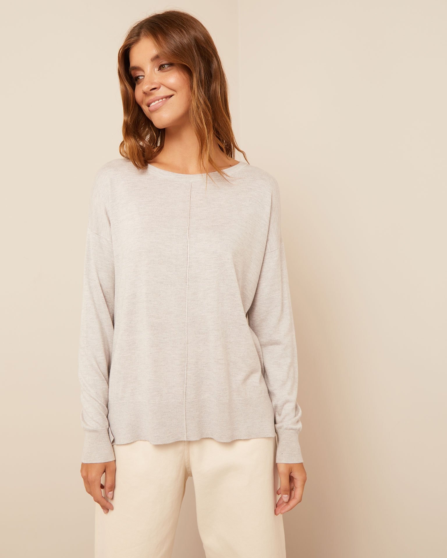 Fine-knit jumper, Grey
