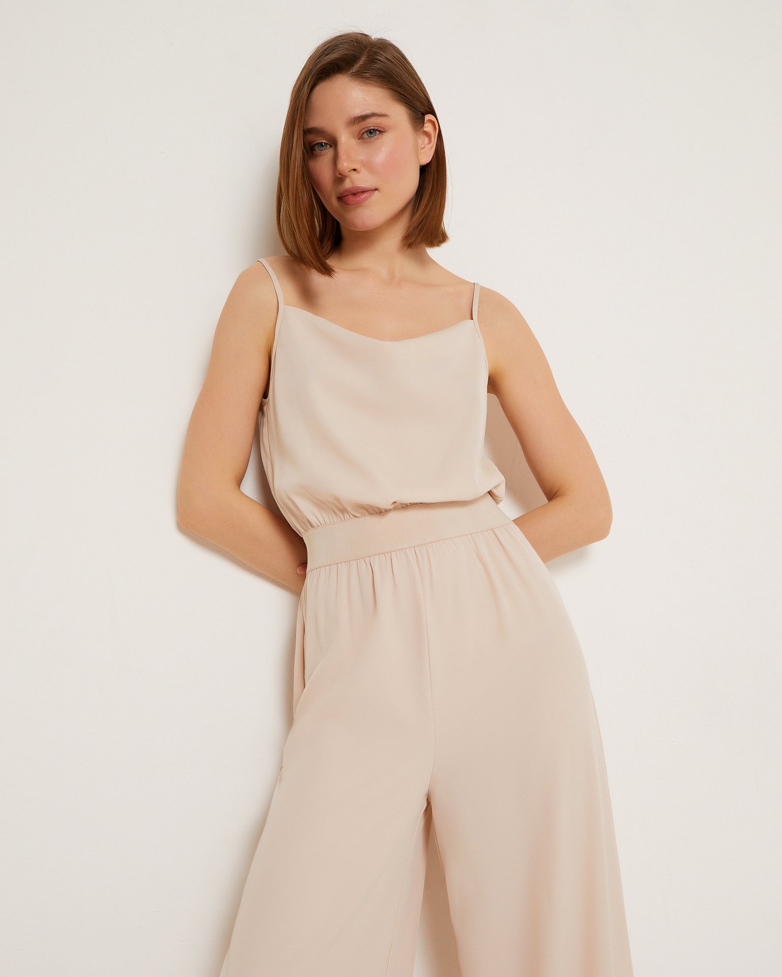 Relaxed-fit jumpsuit, Beige — photo 2