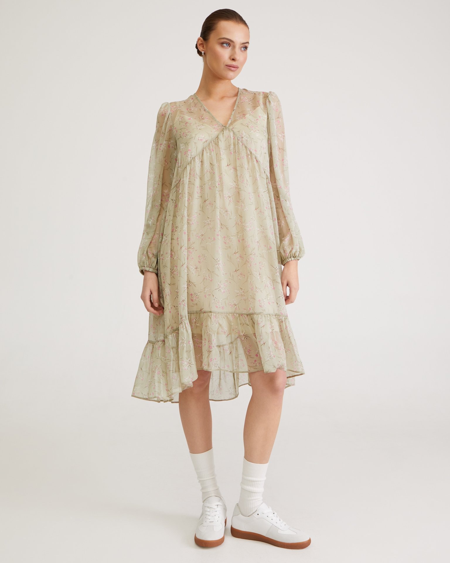 Chiffon dress, Green — photo 2