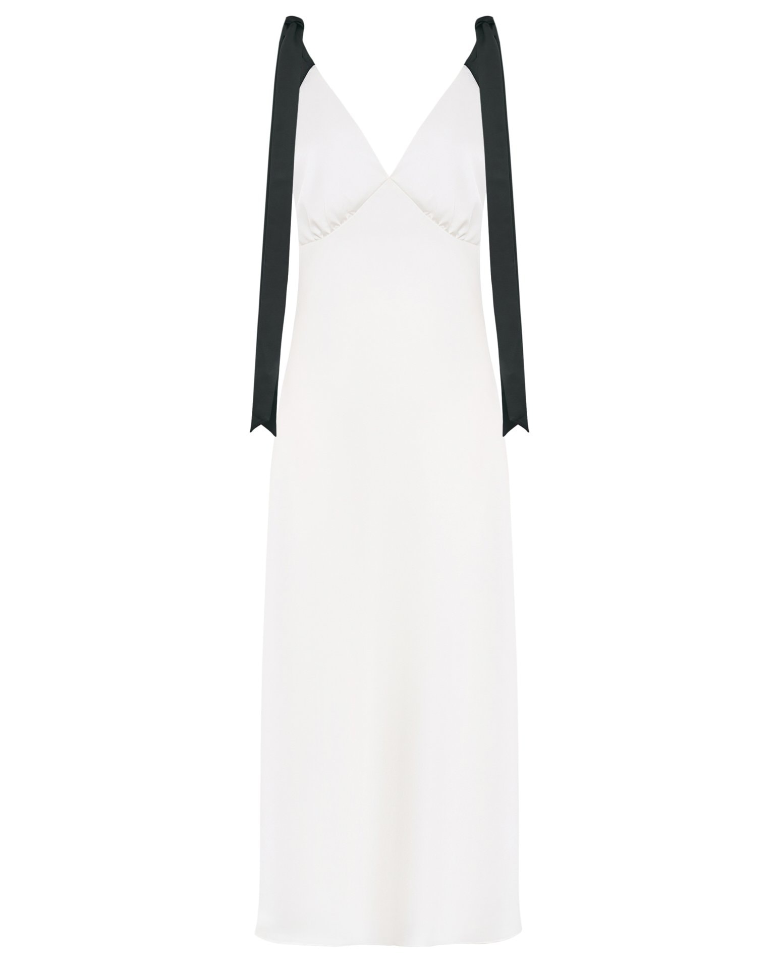 Dress with a V-neck, White — photo 9