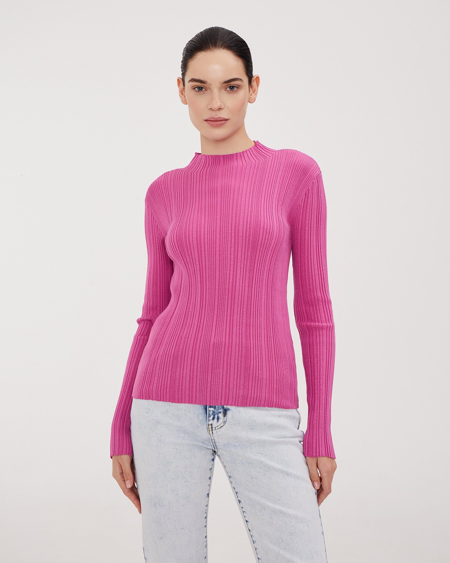 Fitted fuchsia jumper, Fuchsia