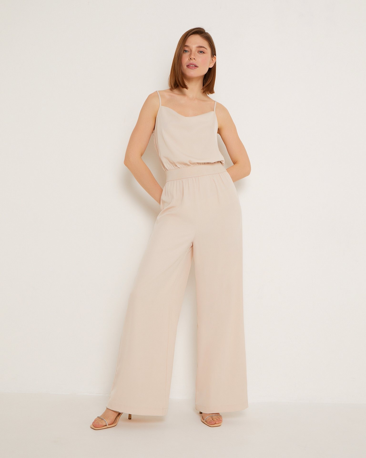 Relaxed-fit jumpsuit, Beige — photo 5