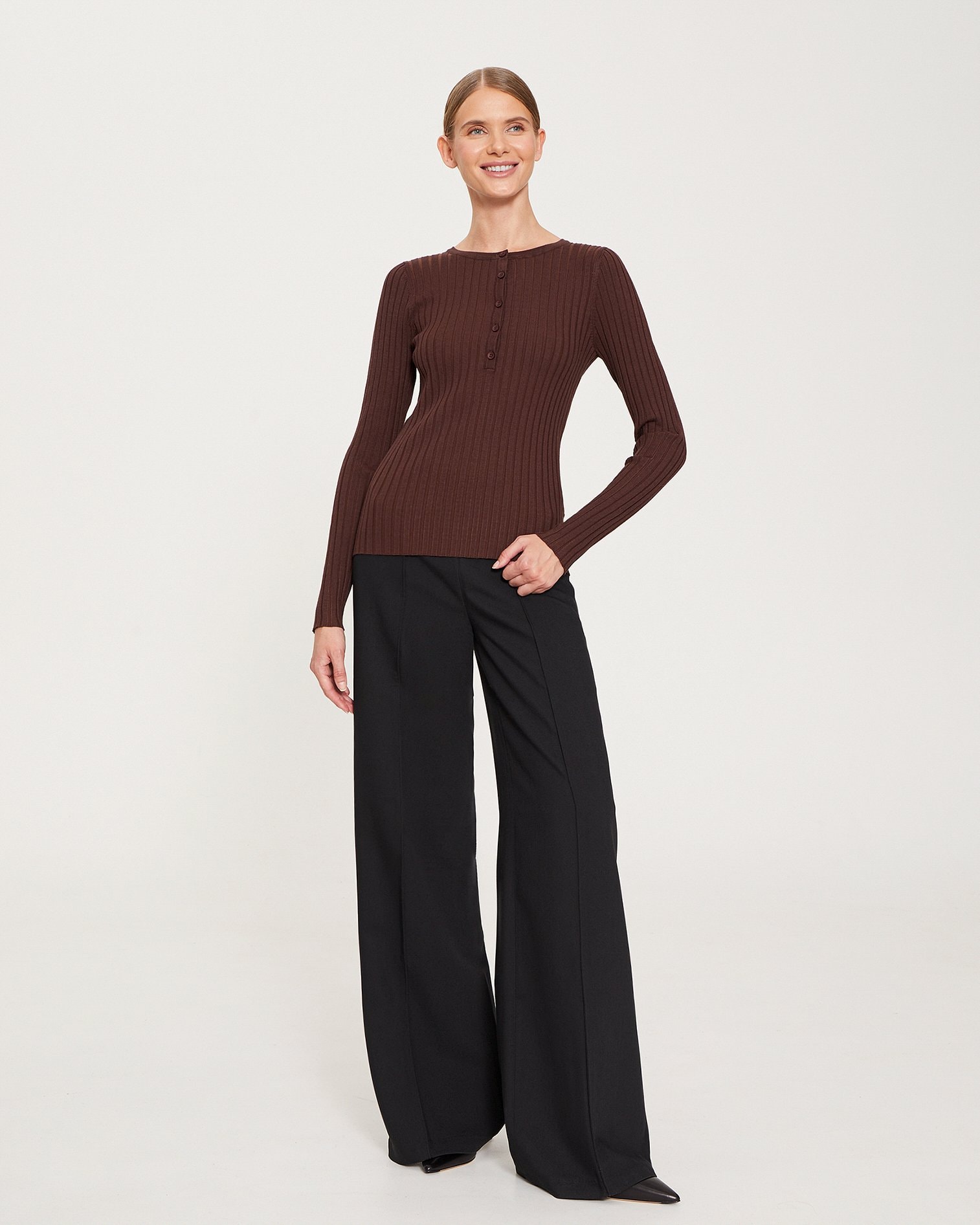 Long-sleeved jumper, Brown — photo 4