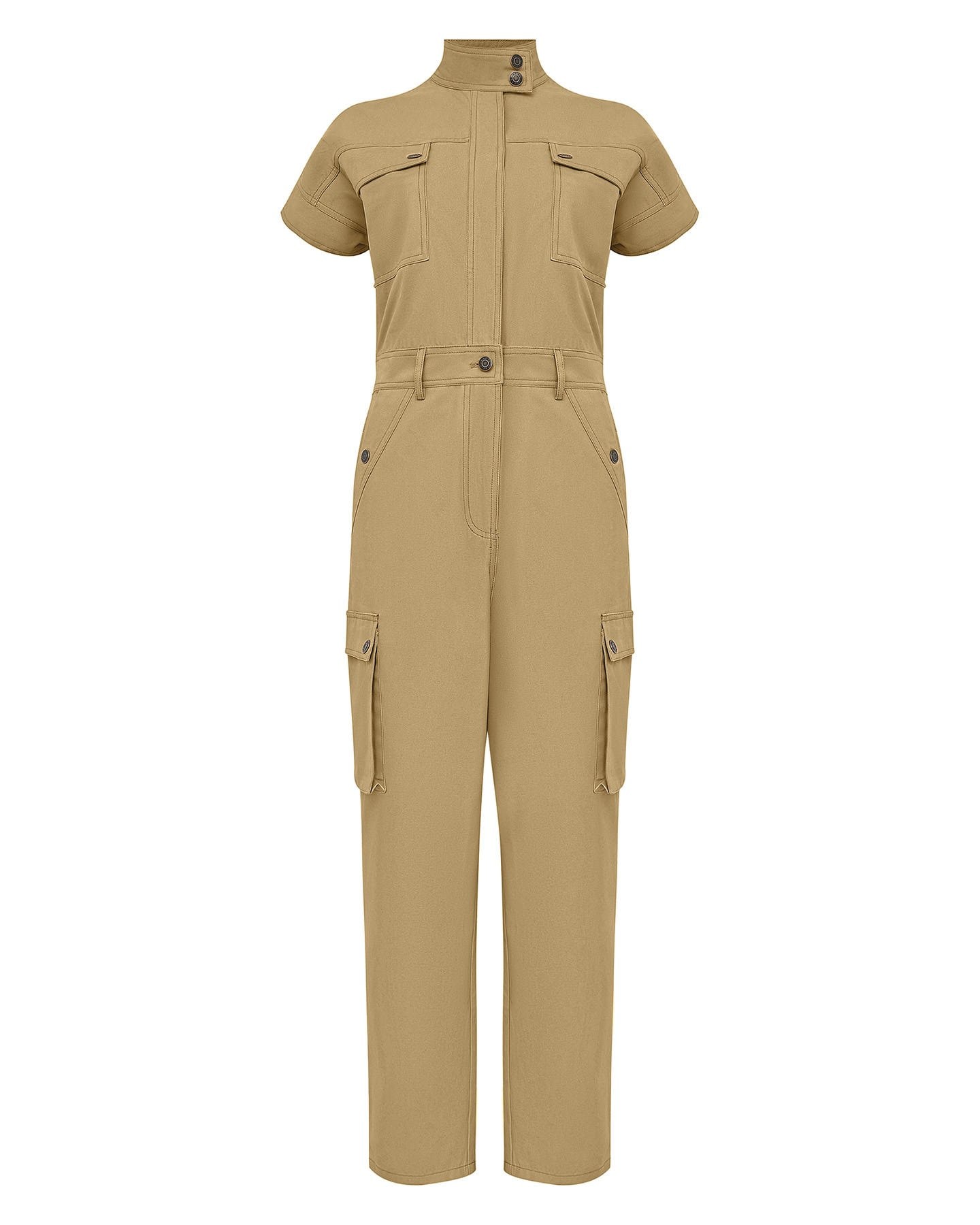Fitted jumpsuit, Khaki — photo 9