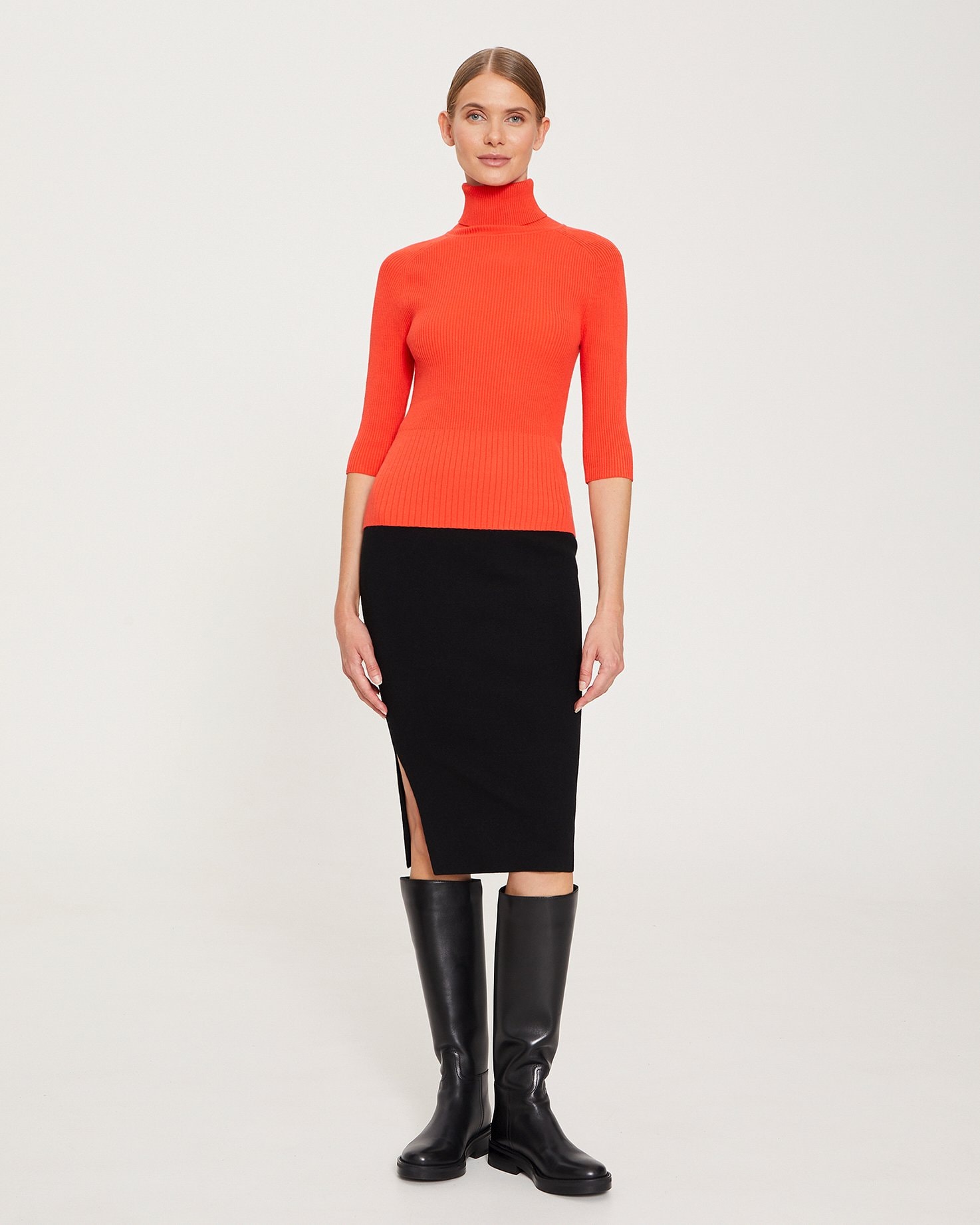 Coral turtleneck sweater, Coral
