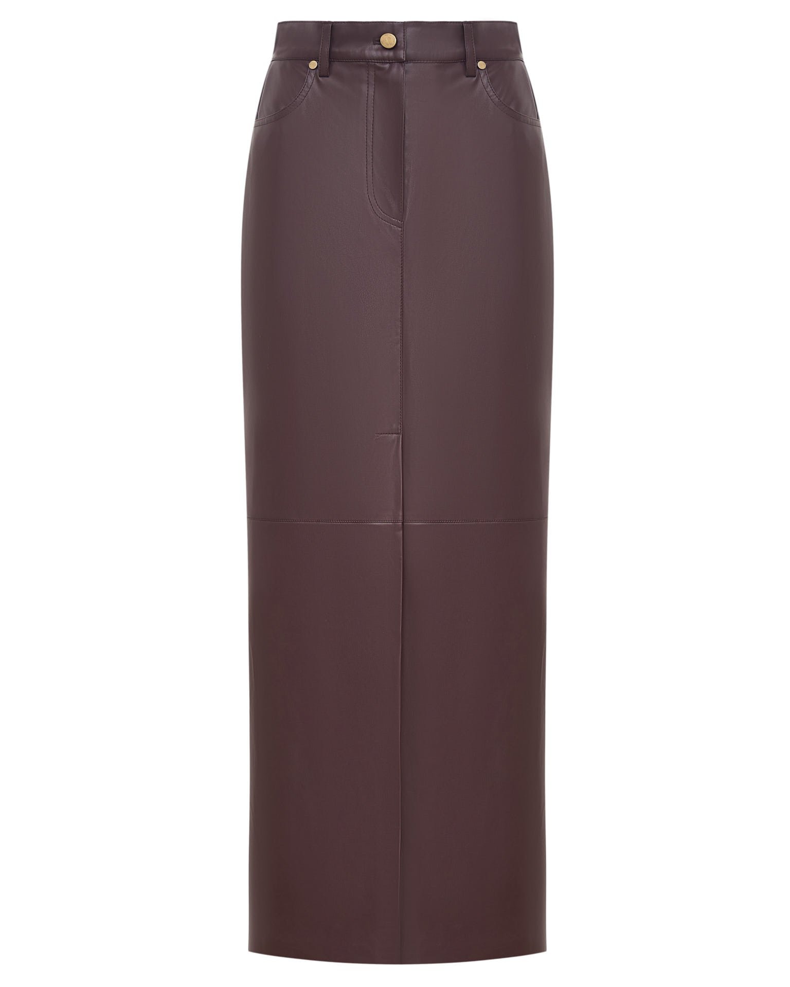 Eco-leather skirt, Brown — photo 8