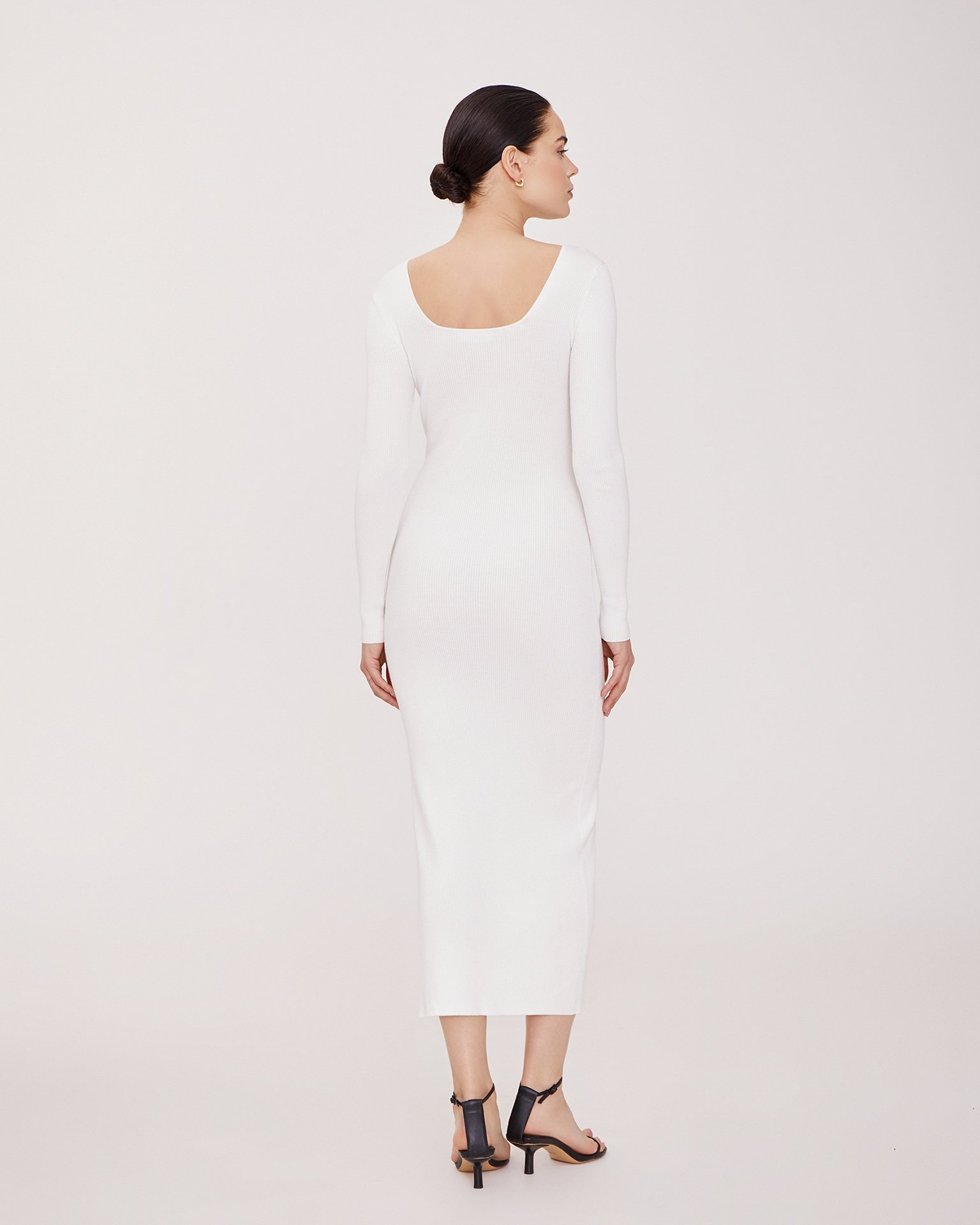 Dress with a slit, White — photo 3