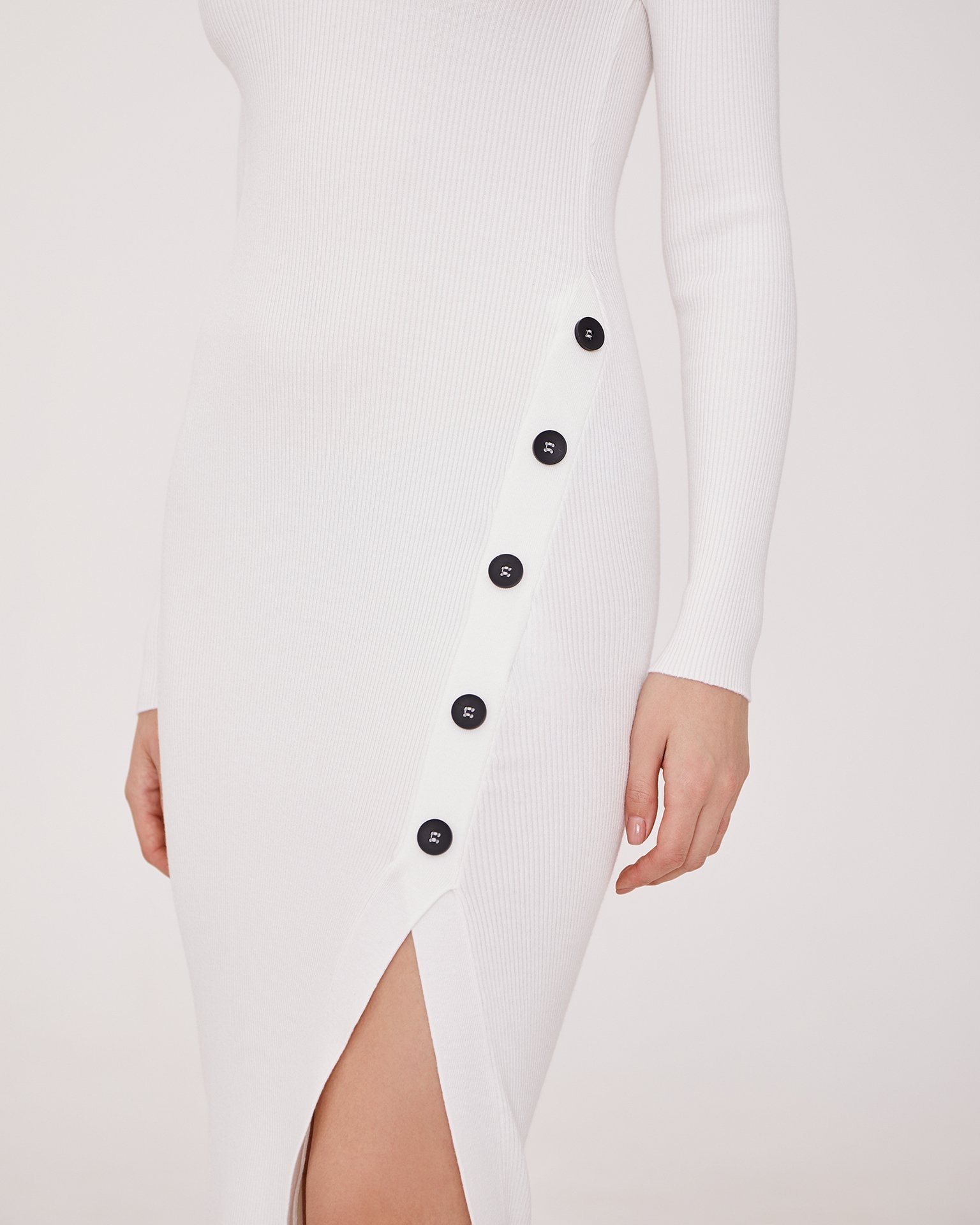 Dress with a slit, White — photo 5