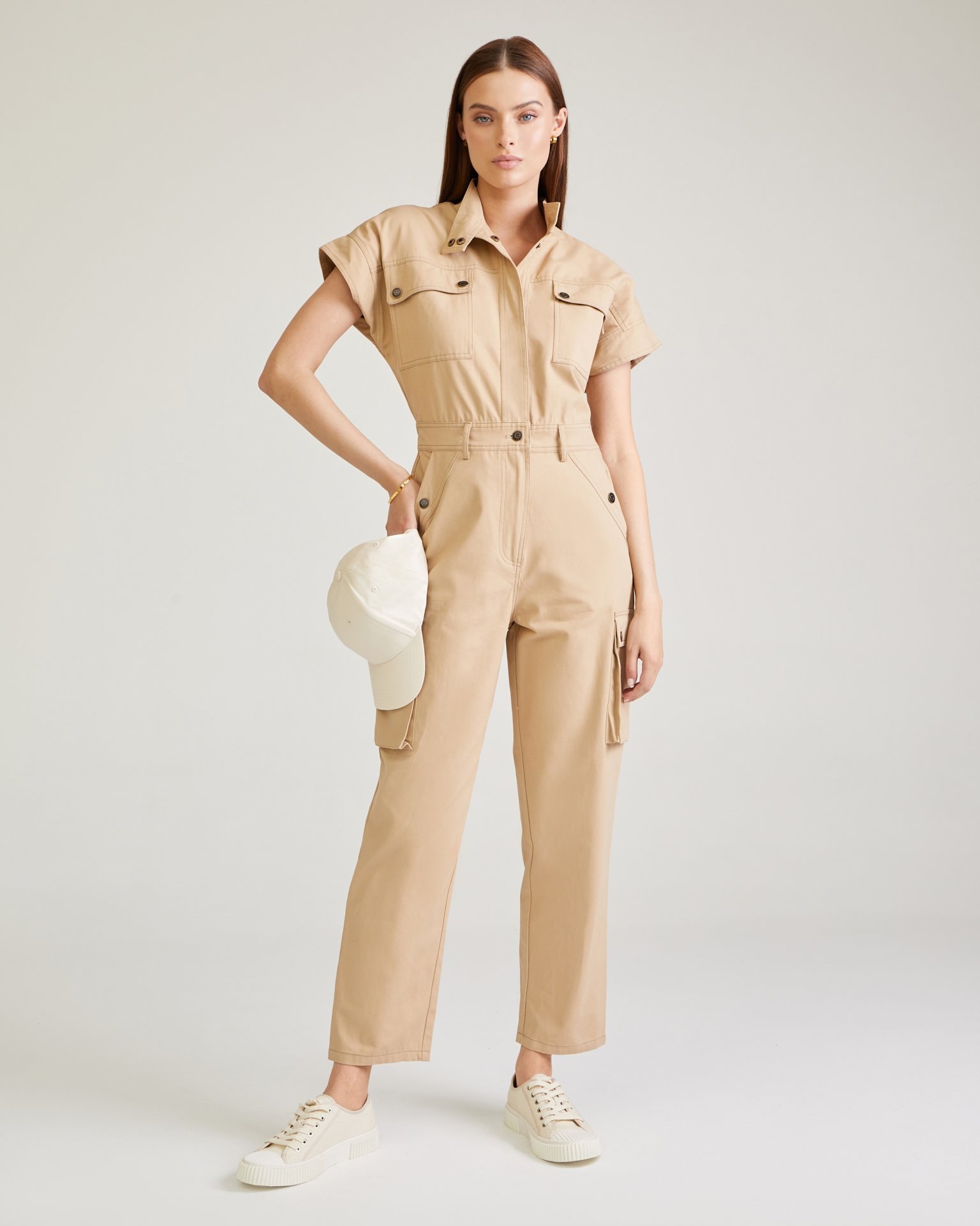 Jumpsuit with pockets, Sandy Beige