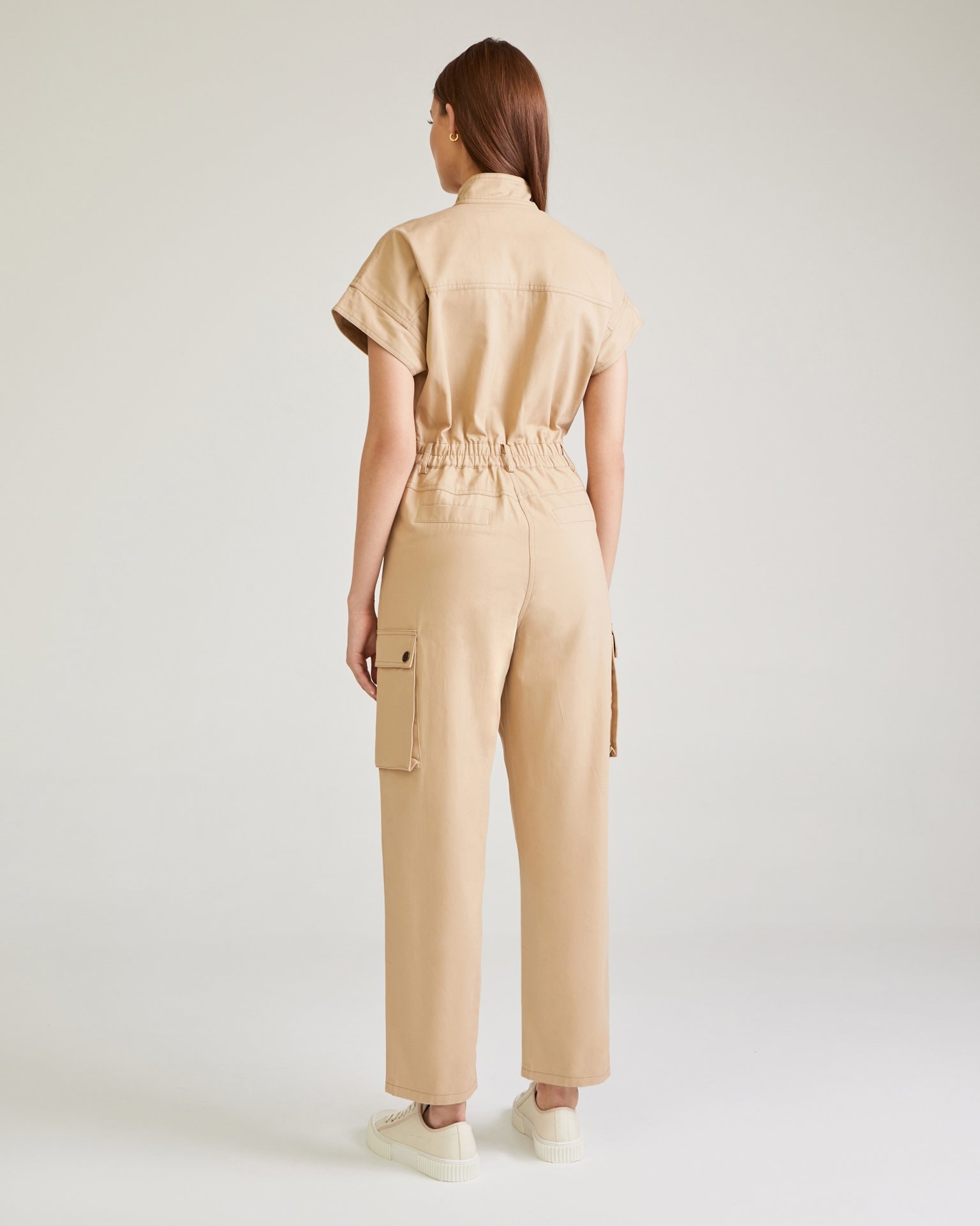 Jumpsuit with pockets, Sandy Beige — photo 3