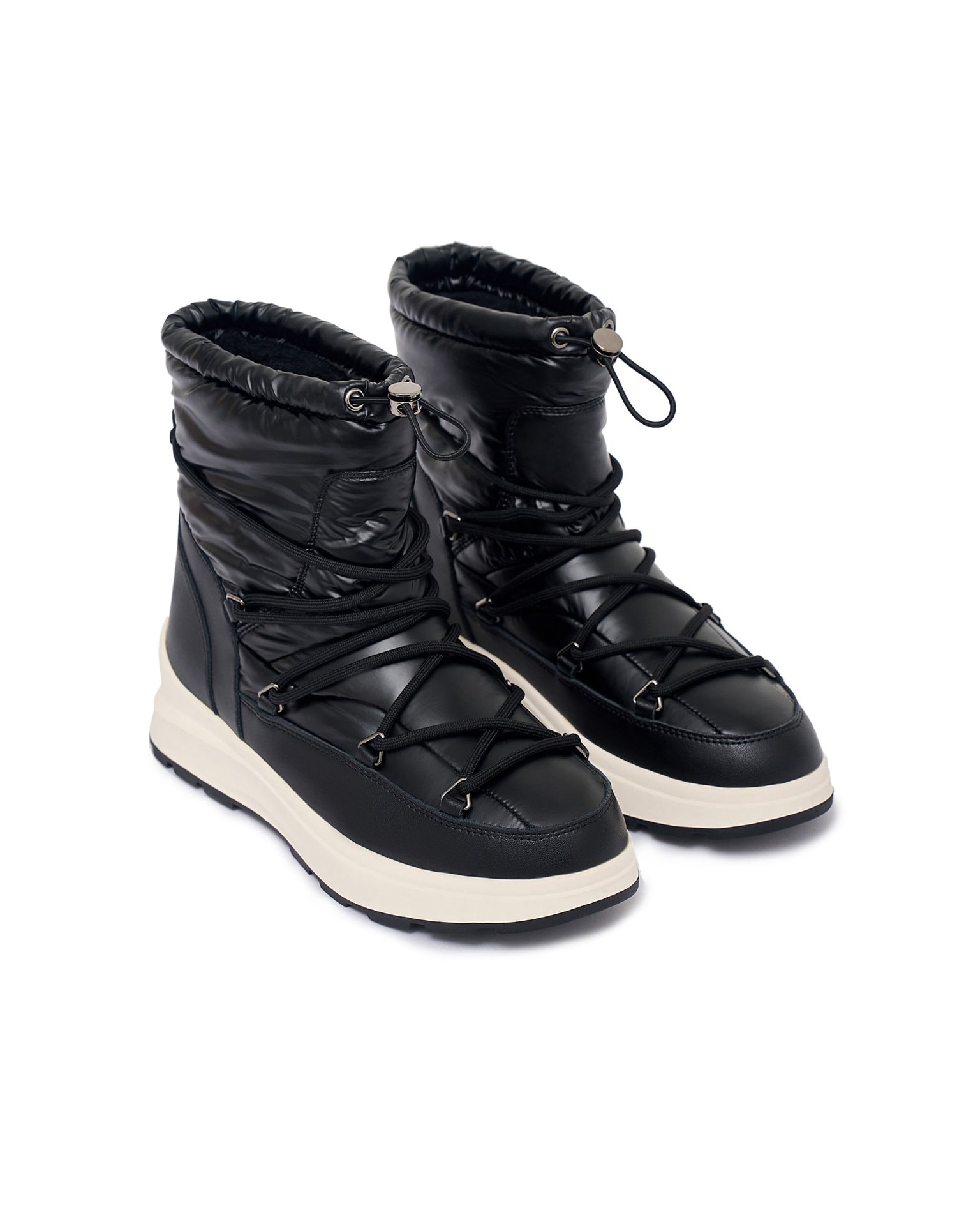 Padded puffer boots, Black