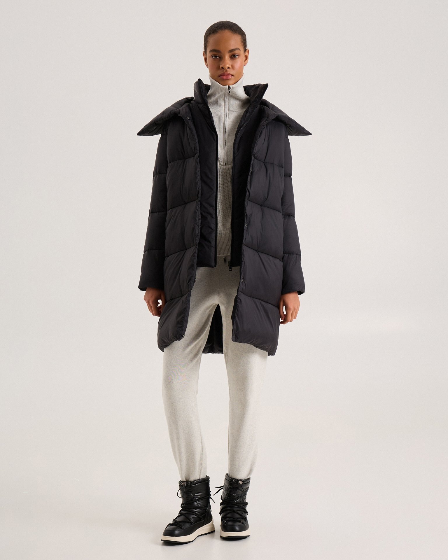 Padded puffer boots, Black — photo 4