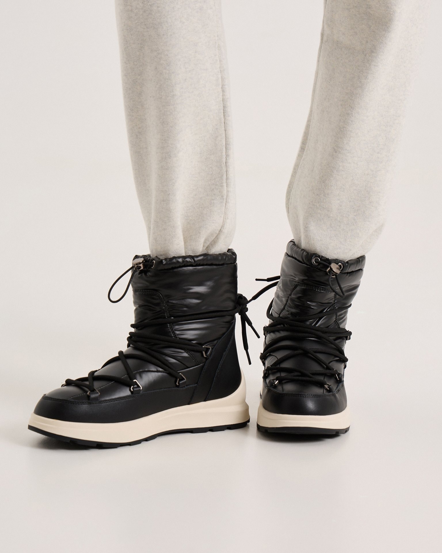 Padded puffer boots, Black — photo 2