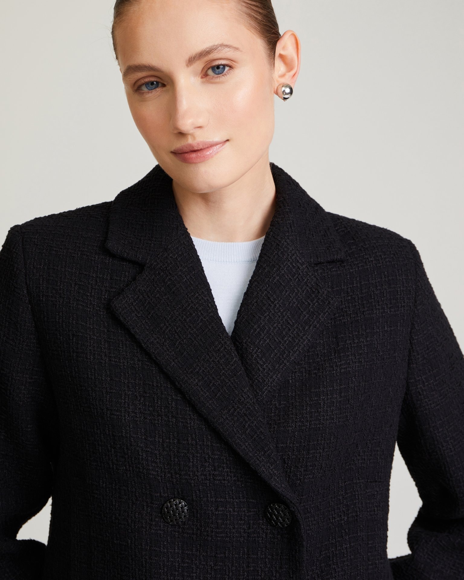 Cropped black jacket, Black — photo 6