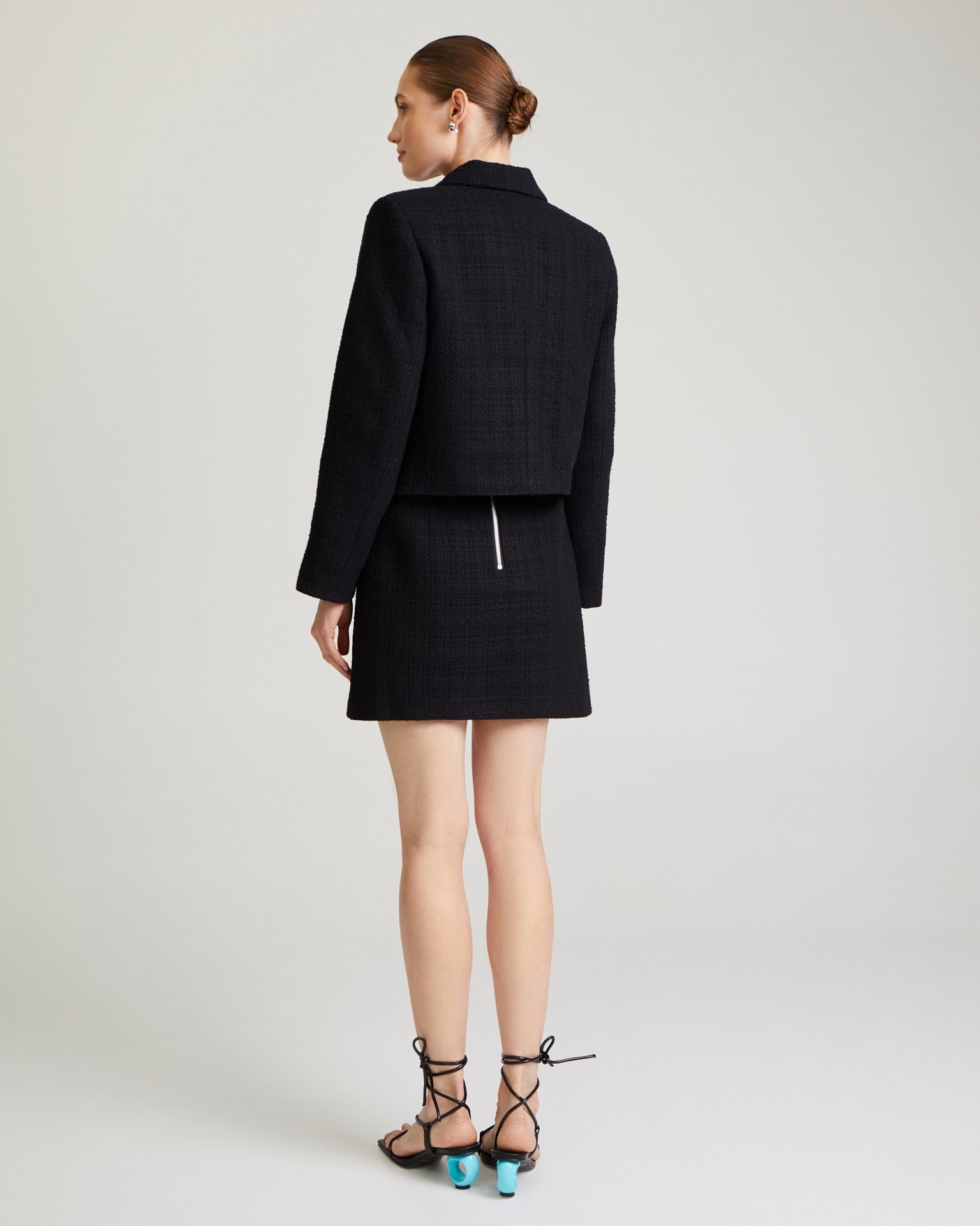 Cropped black jacket, Black — photo 4