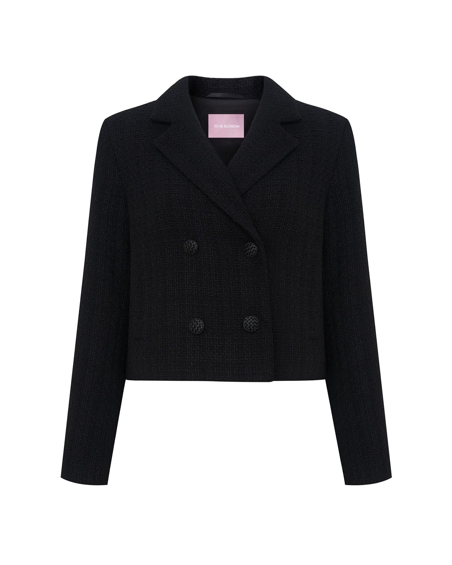 Cropped black jacket, Black — photo 2