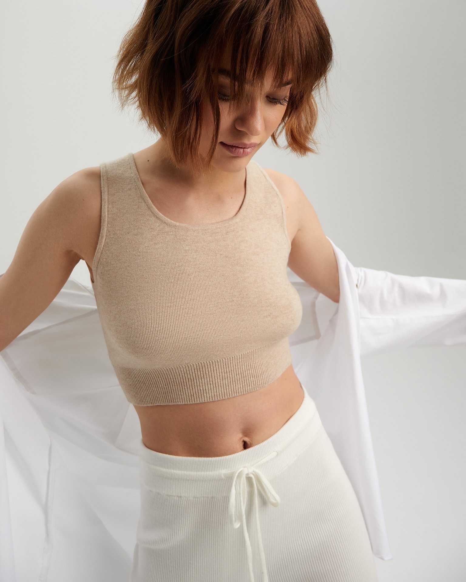 Versatile crop top, Beige — photo 5