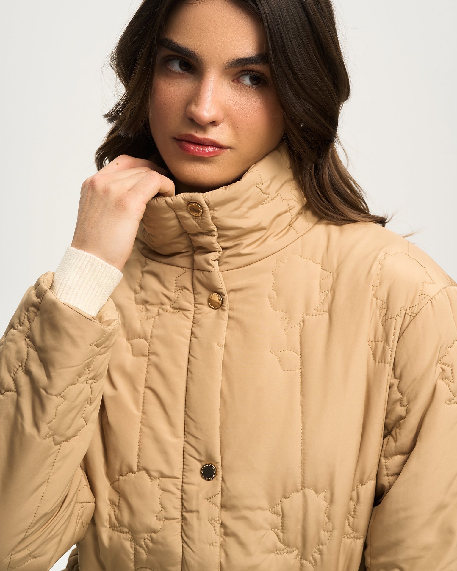 Jacket with designer 'Rose' quilting, Brown — photo 7