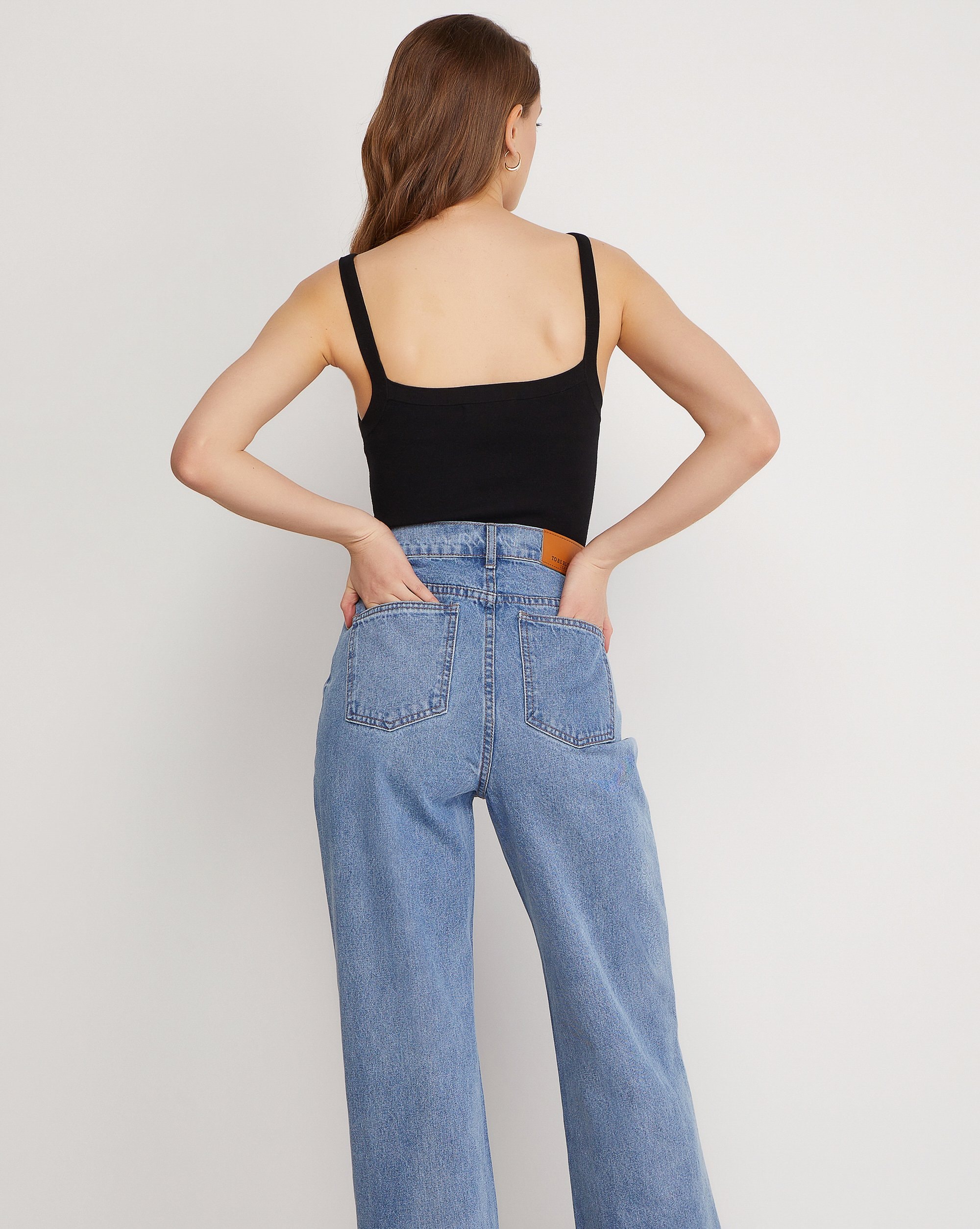 Black spaghetti strap bodysuit, Black — photo 3