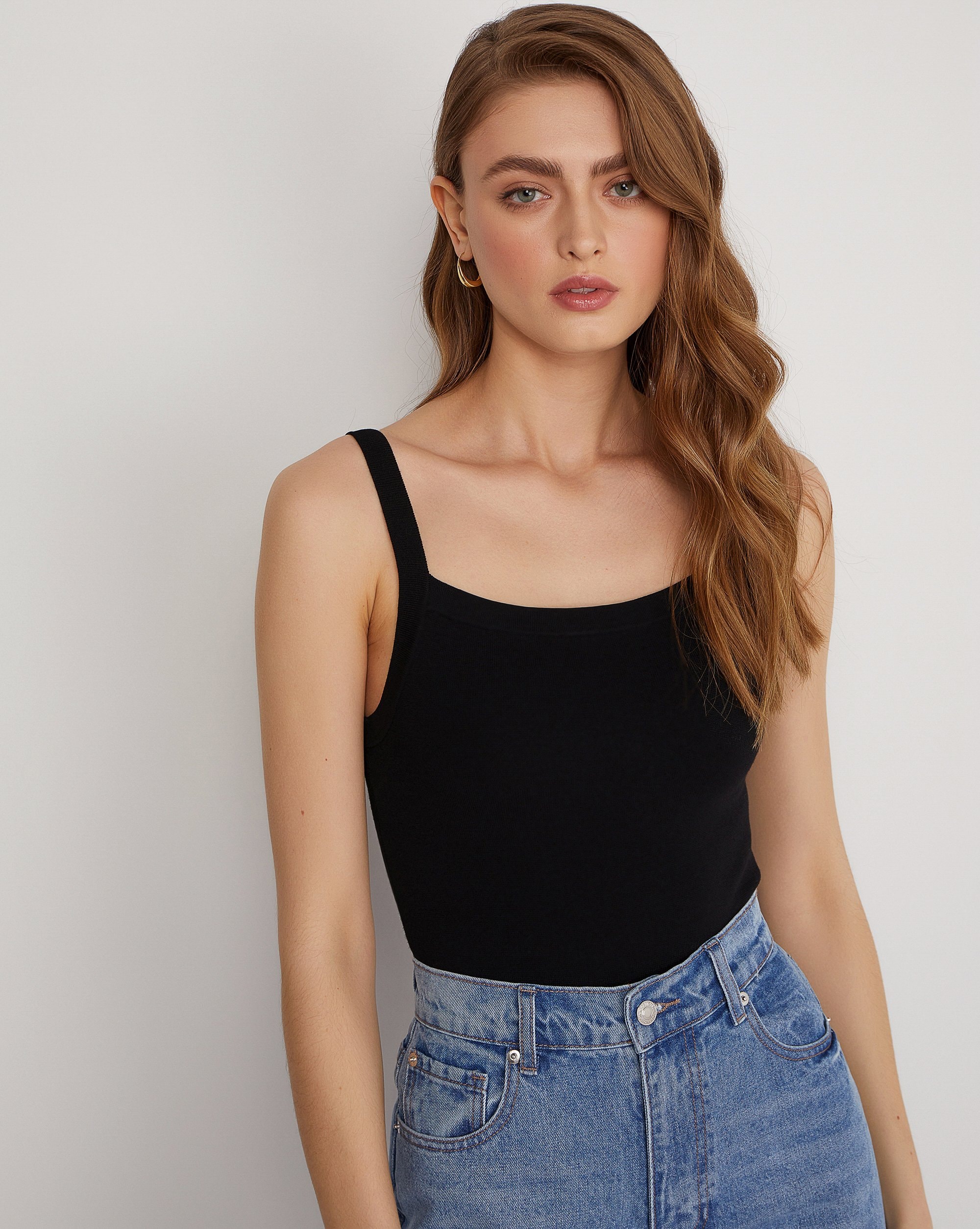 Black spaghetti strap bodysuit, Black — photo 5