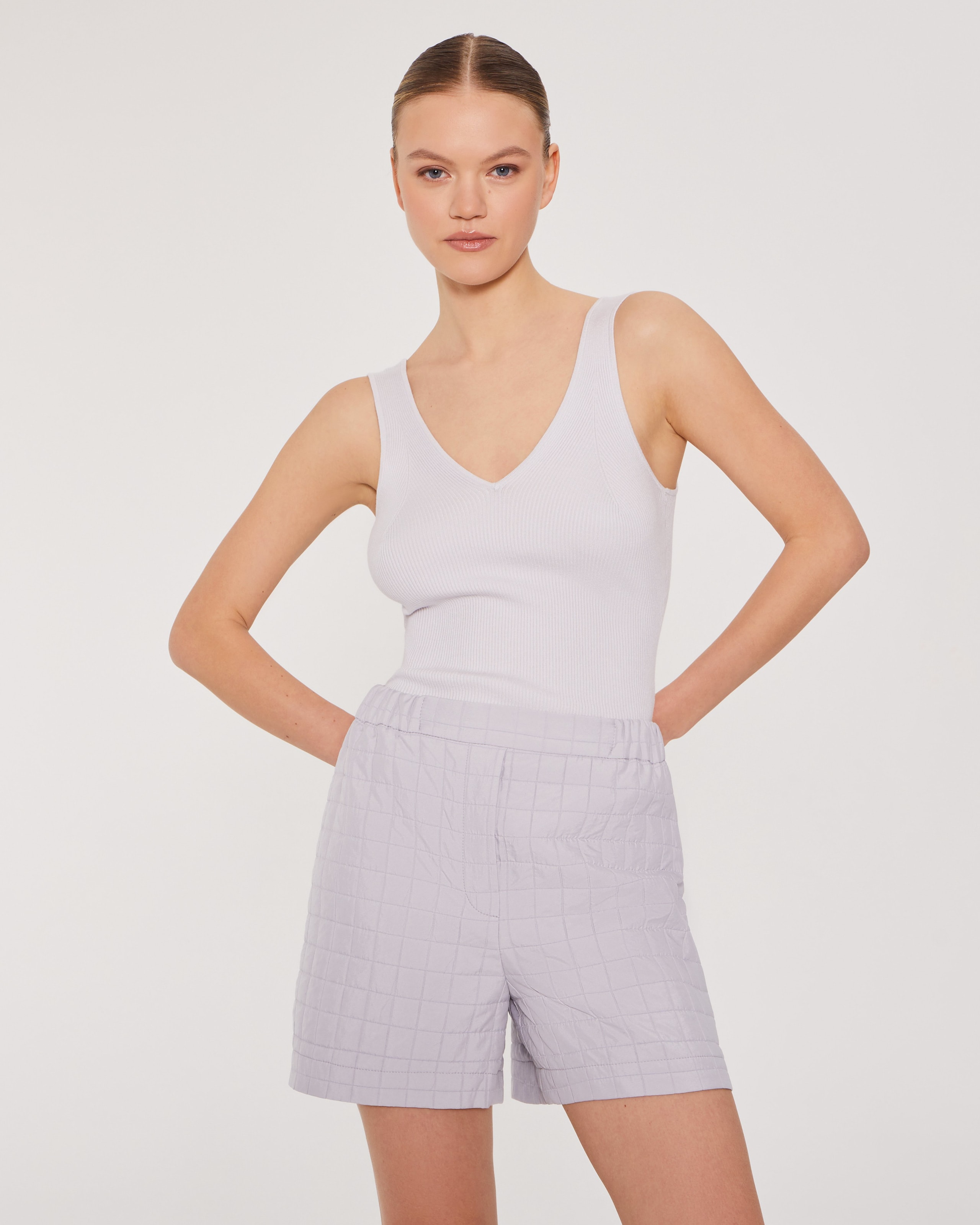 V-Neck Top, Grey — photo 2